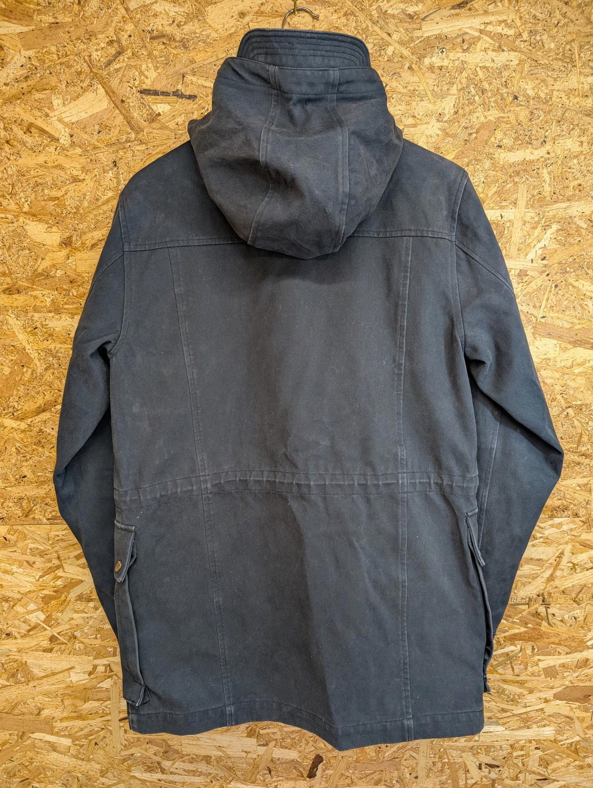 One True Saxon Jacket Mens Small Parka Casual Coat Navy Blue Hooded Cotton