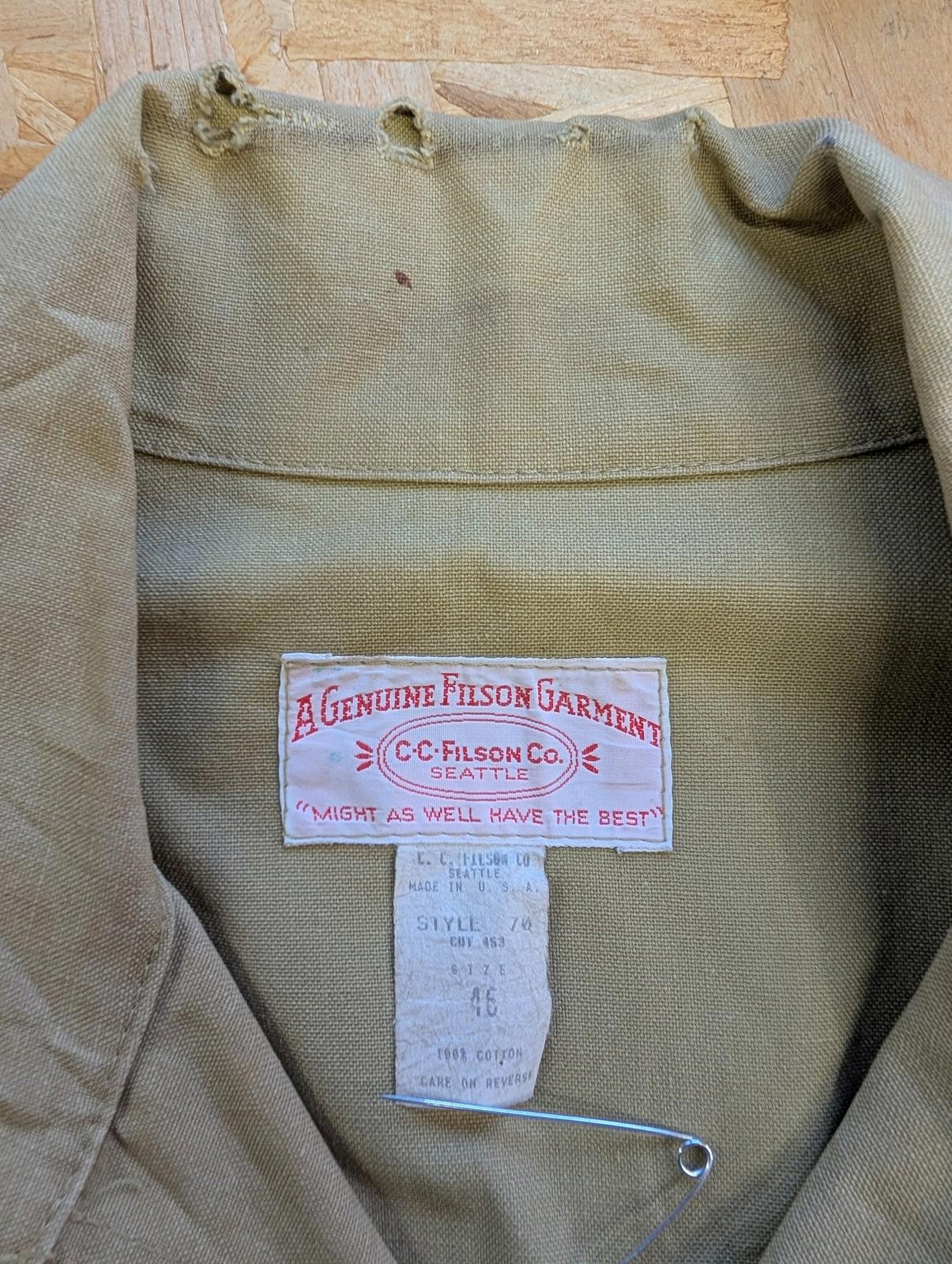 Filson Dry Cotton Cruiser Jacket 2XL 46 Men Packer Double Tan USA Made Vintage