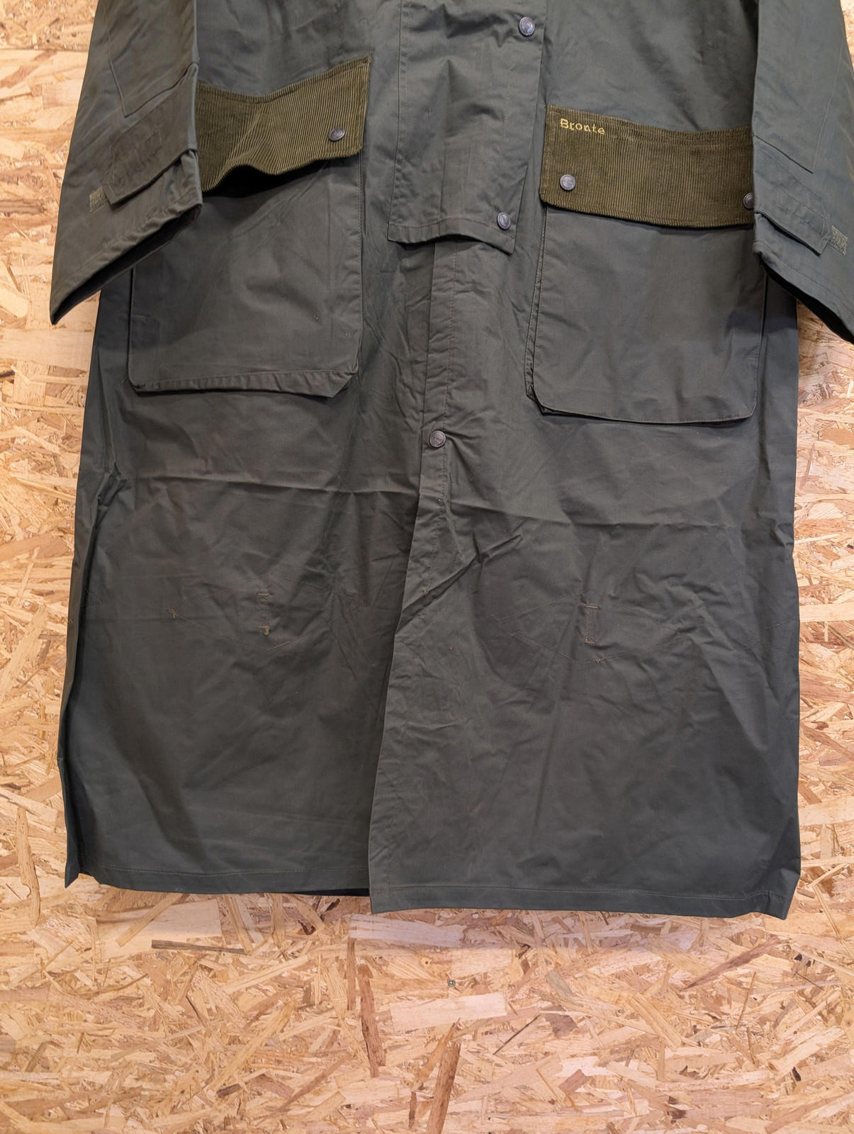 Bronte Stockman Coat Riding Long-Line Waterproof Cape Jacket Green Mens Large
