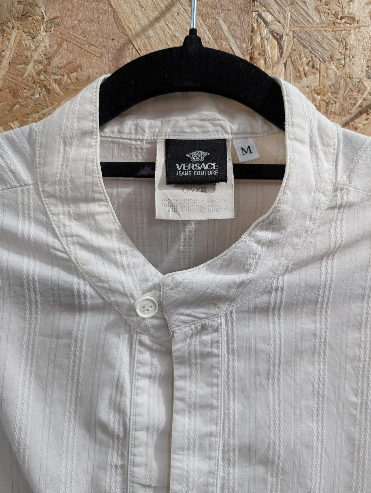 Versace Jeans Couture Smock Shirt Mens Size Medium Long Sleeve White Cotton