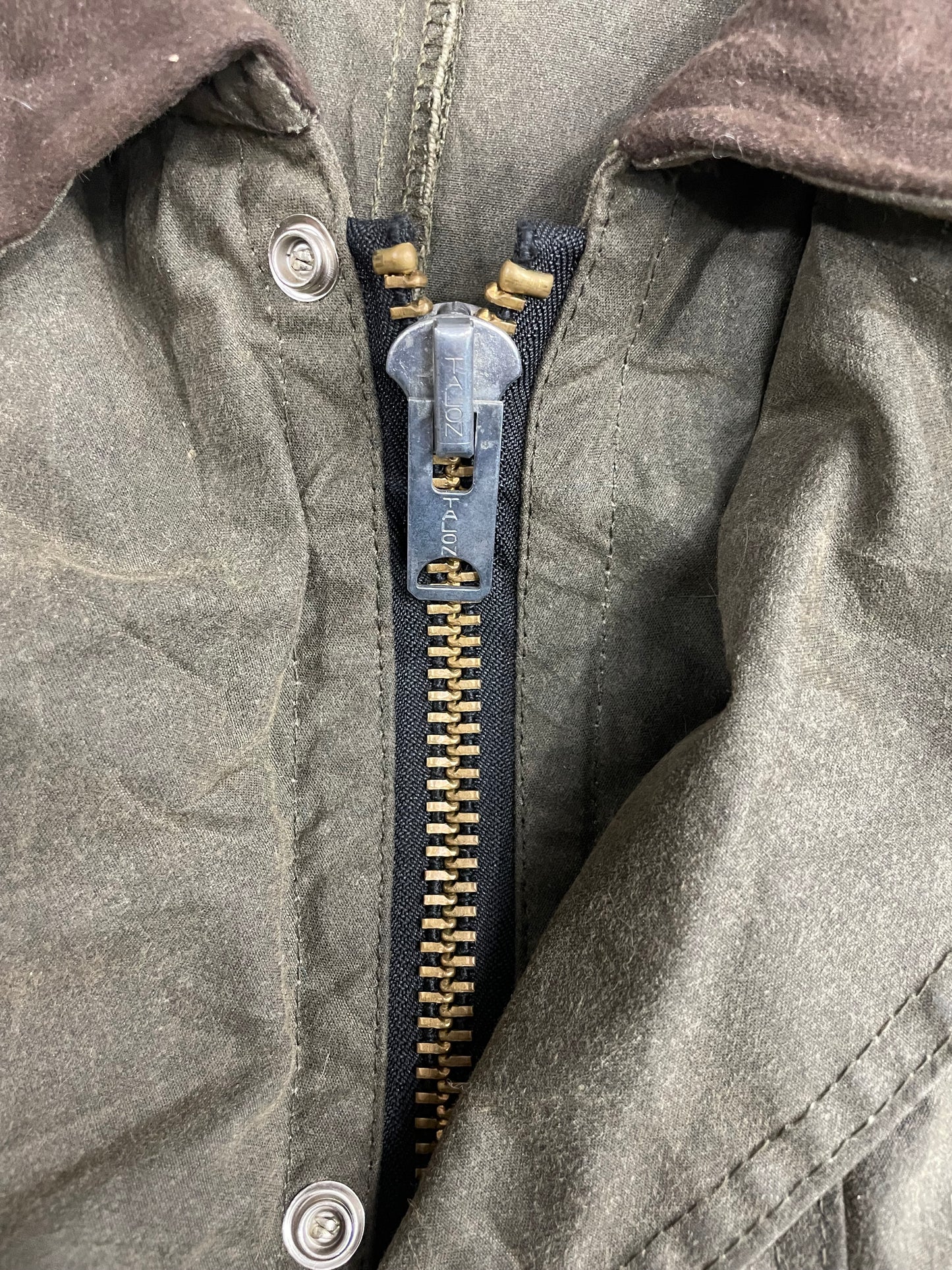 Filson Style Shelter 461n Waxed Packer Tin Cloth Jacket Green Coat Made USA 2XL