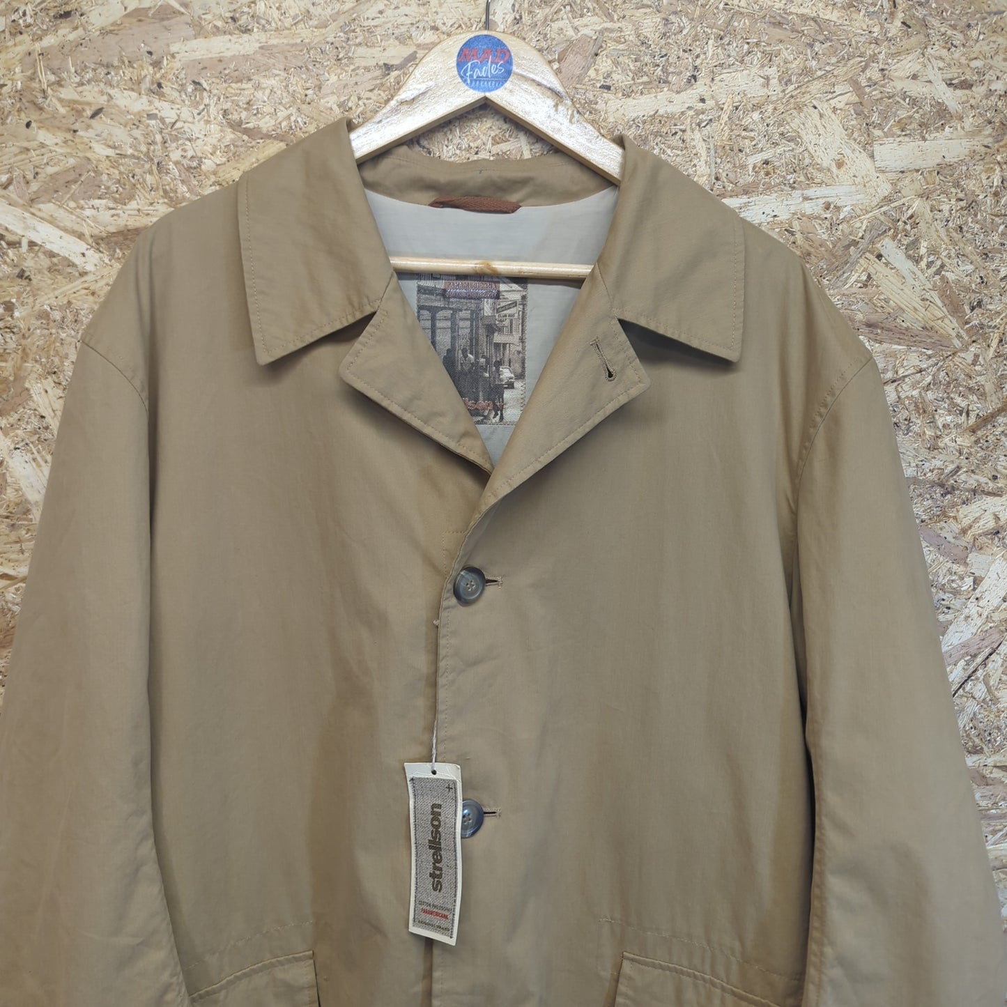 Strellson Cream Beige Mac Trench Coat Shacket Cotton Casuals Mens 2XL