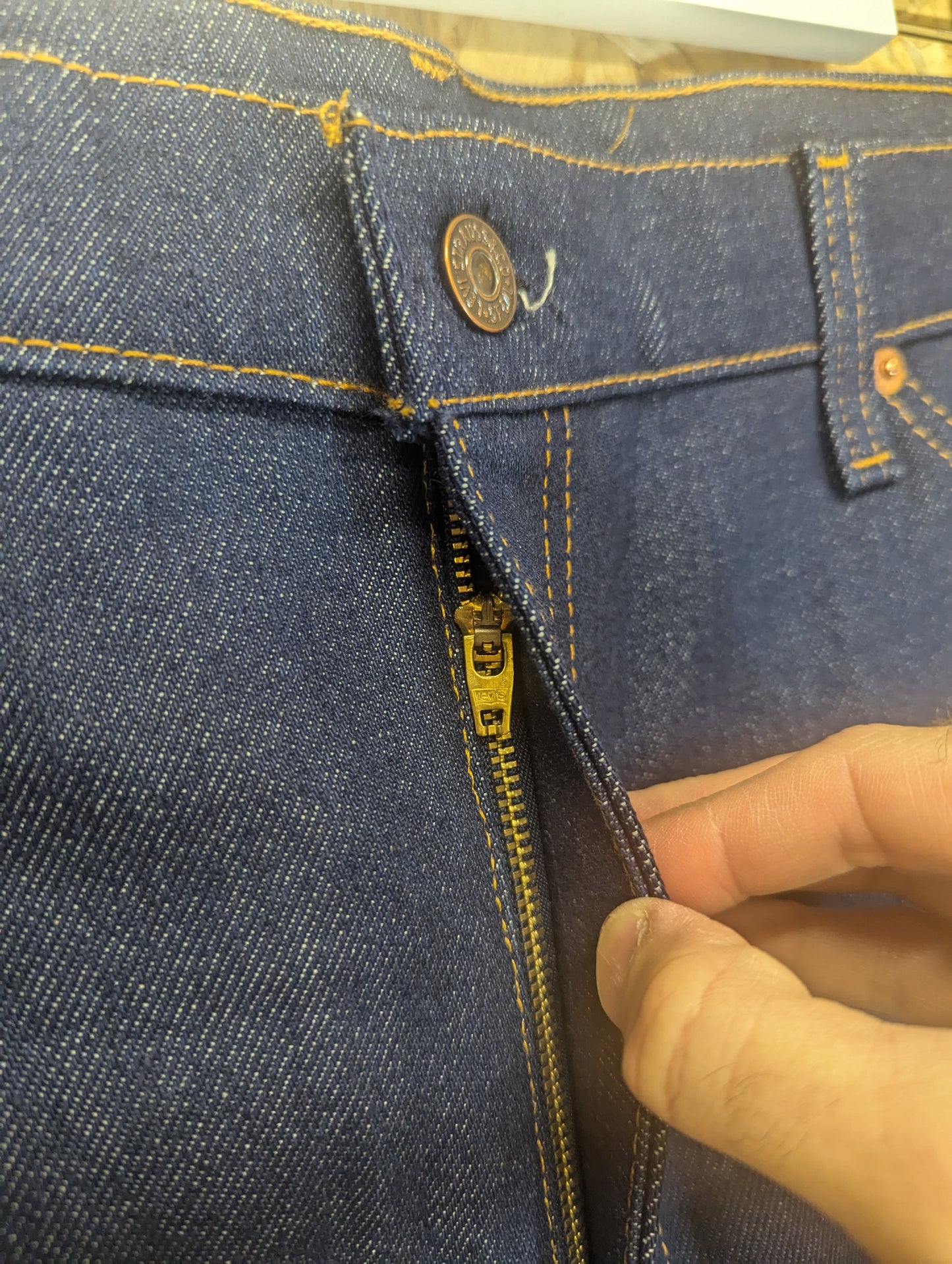Levis 517 Dark Blue Wash Jeans Bootcut Orange Tab USA Made Vintage 1996 W42 L32