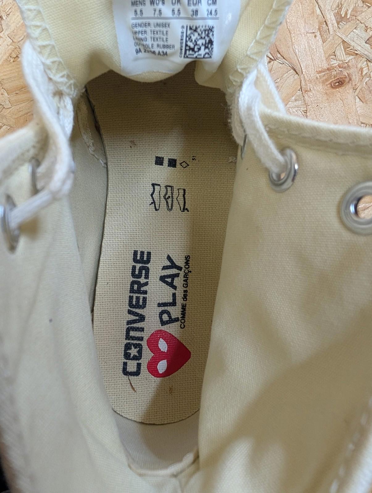 Converse Chuck Taylor High Top Trainer Unisex UK 5.5 EU 38 Comme Des Garçons Beige