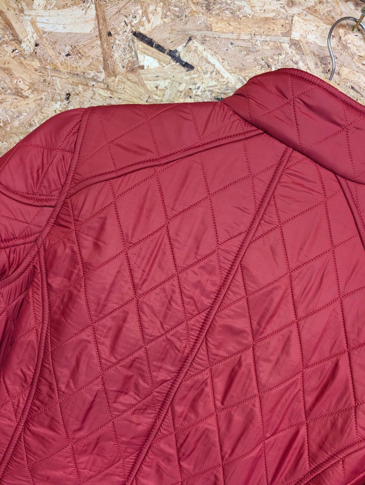 Barbour Trial Quilt Jacket UK 8 Women Full Zip Pockets Red Fleece Lined Padded