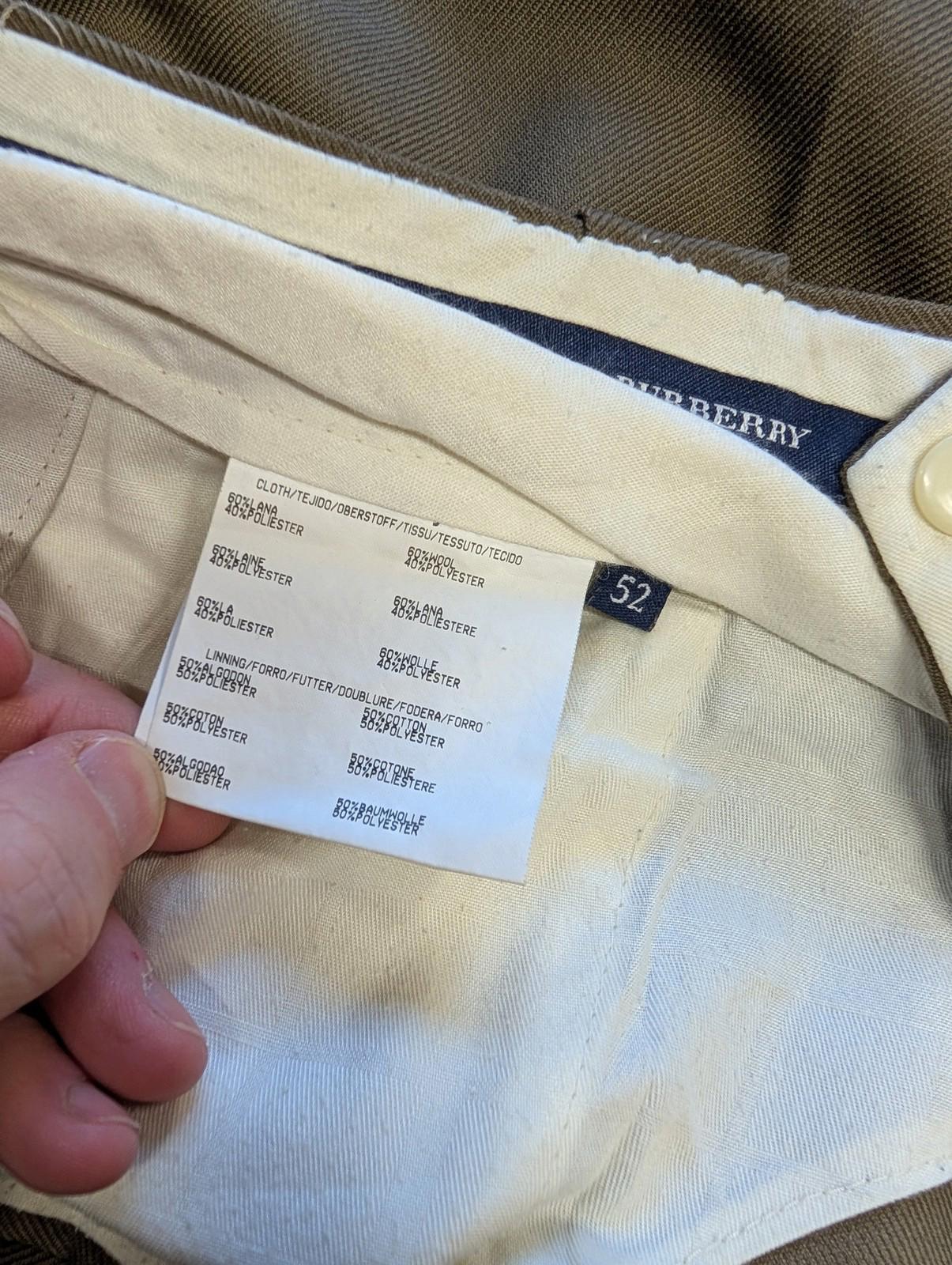 Burberry Brumby Trousers Mens W38 Button Fly Beige Oatmeal Cotton Blend Vintage
