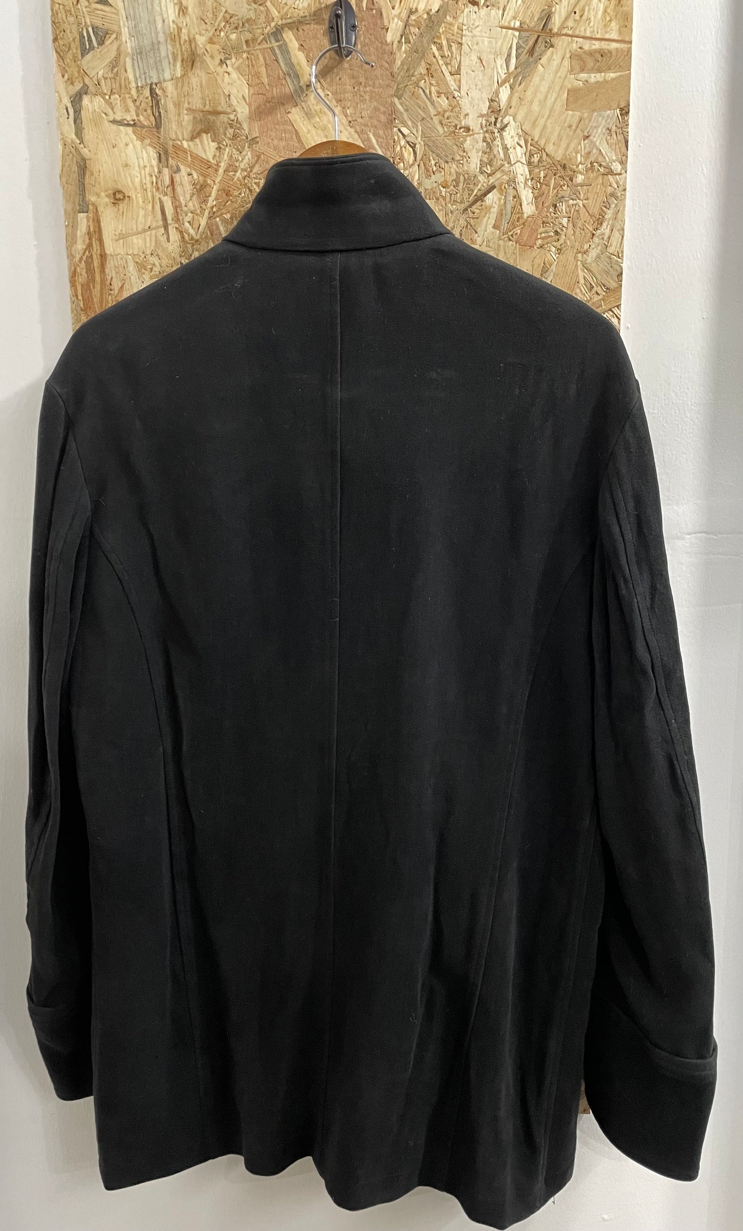 Emporio Armani Black Asymmetric Zip Front Mod Shacket Viscose Mens Large