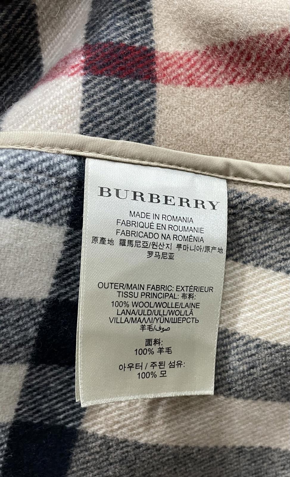 Burberry Brit Wool Coat Nova Check Camel Womens Size UK 10 Made In Italy