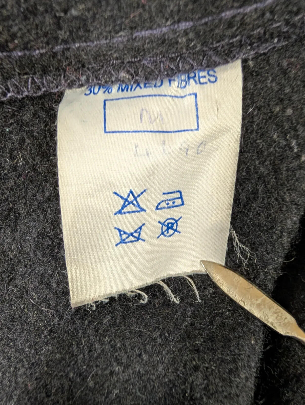 Vintage Donkey Jacket Mens Medium Black Orange NCB Coal Chore Wool 70s Button