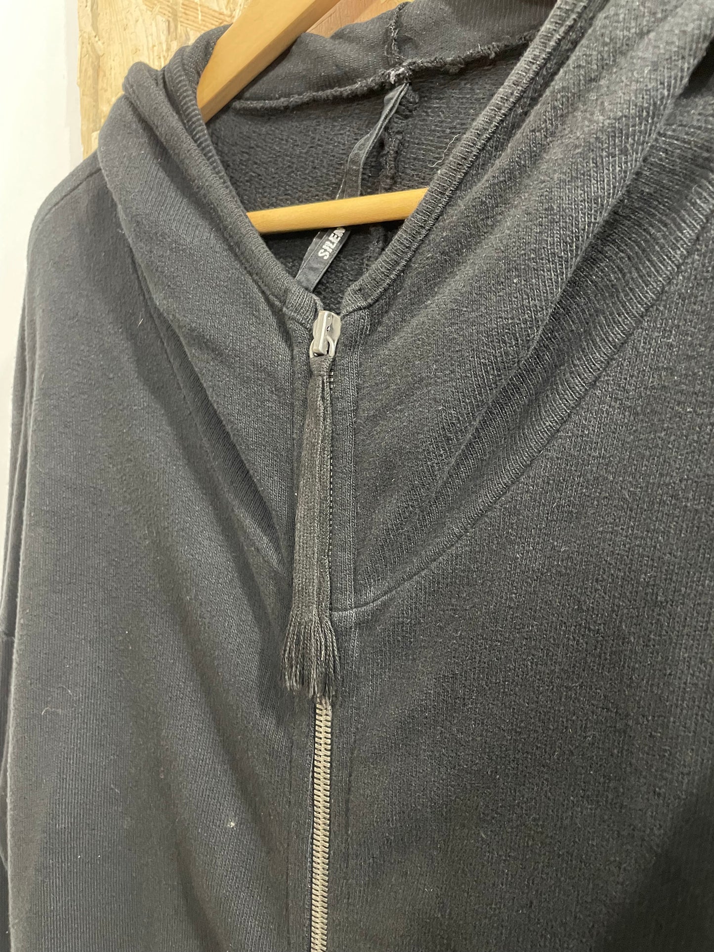 Damir Doma Silent Black Long Line Hoodie Jacket Zip Front Extra Large