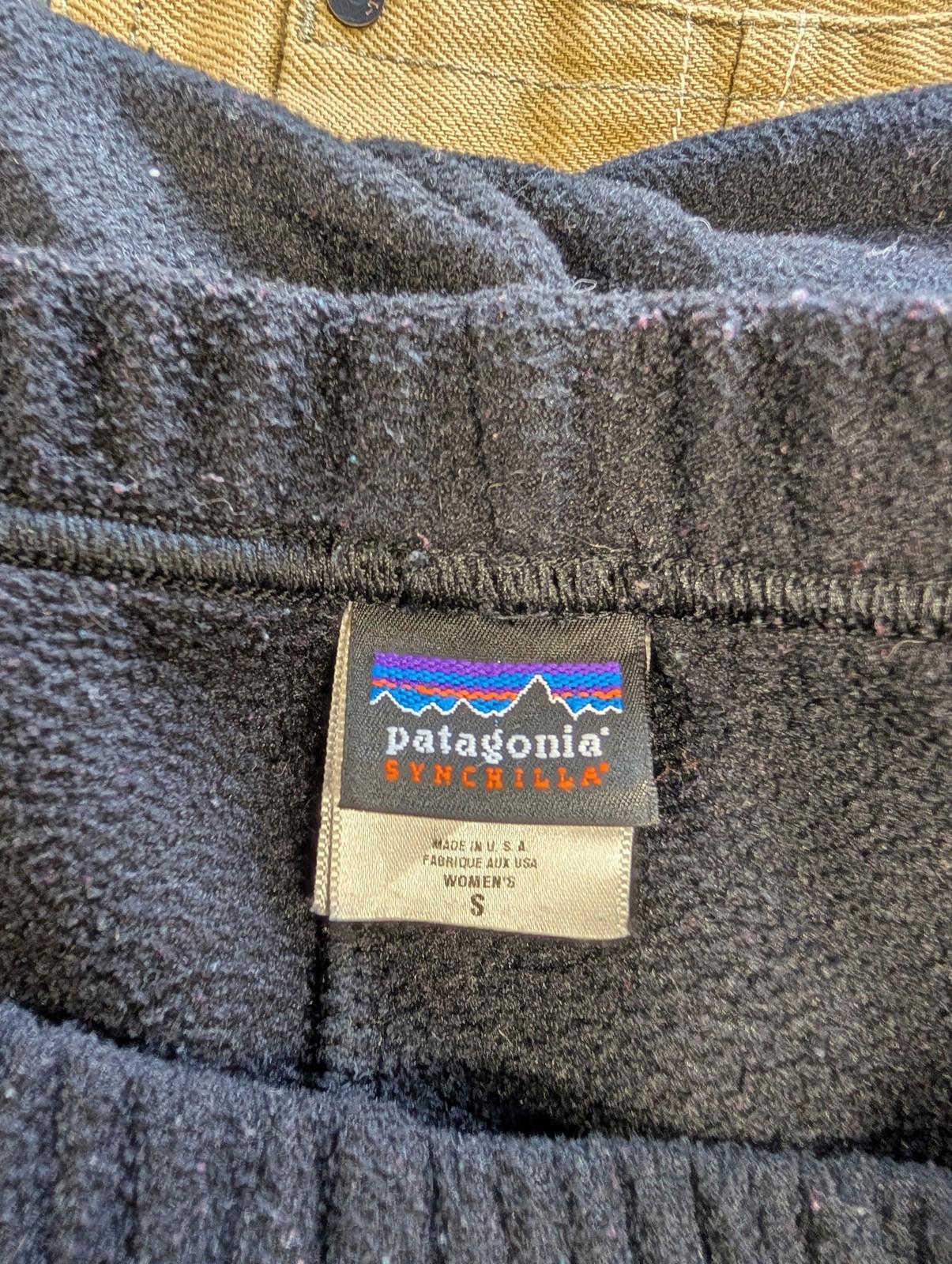 Patagonia Synchilla Fleece Joggers Small Women Elastic Waist Black Baggy Warm