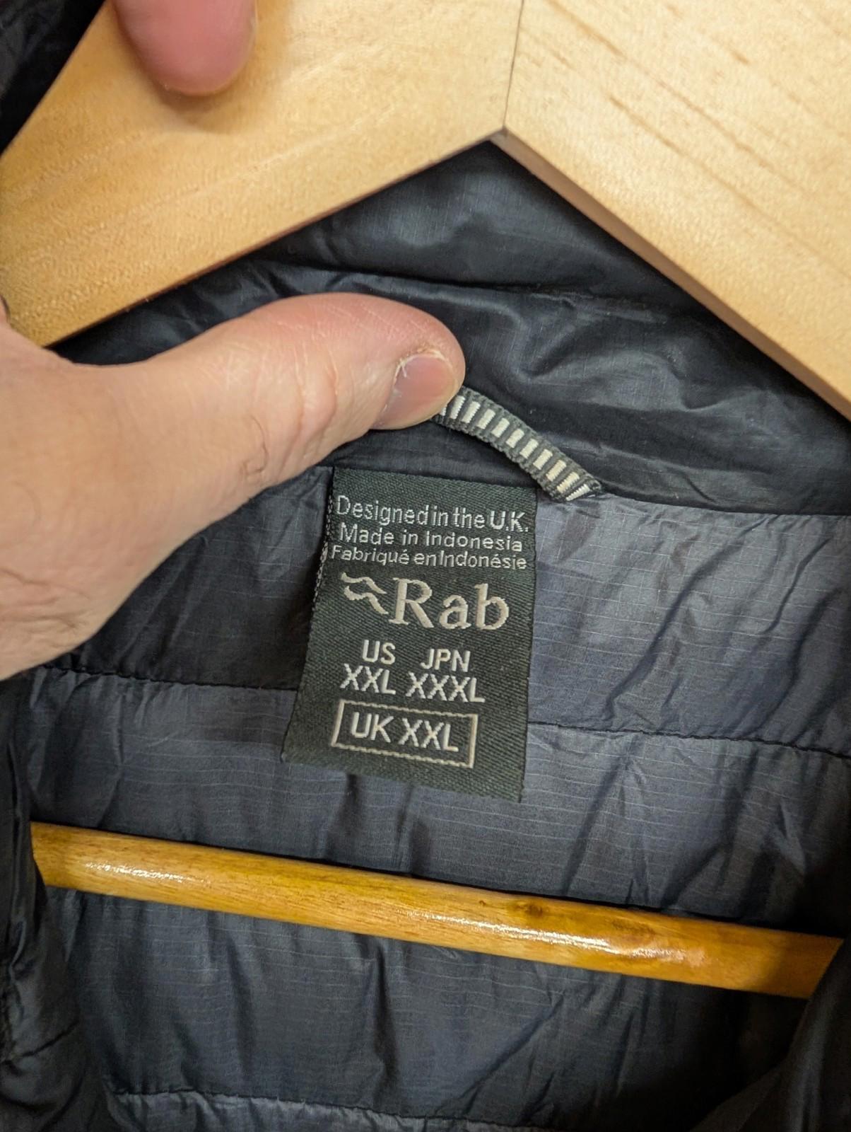 Rab Microlight Vest 2XL Men Quilted Nikwax Pertex Quantum Down Bodywarmer Gilet