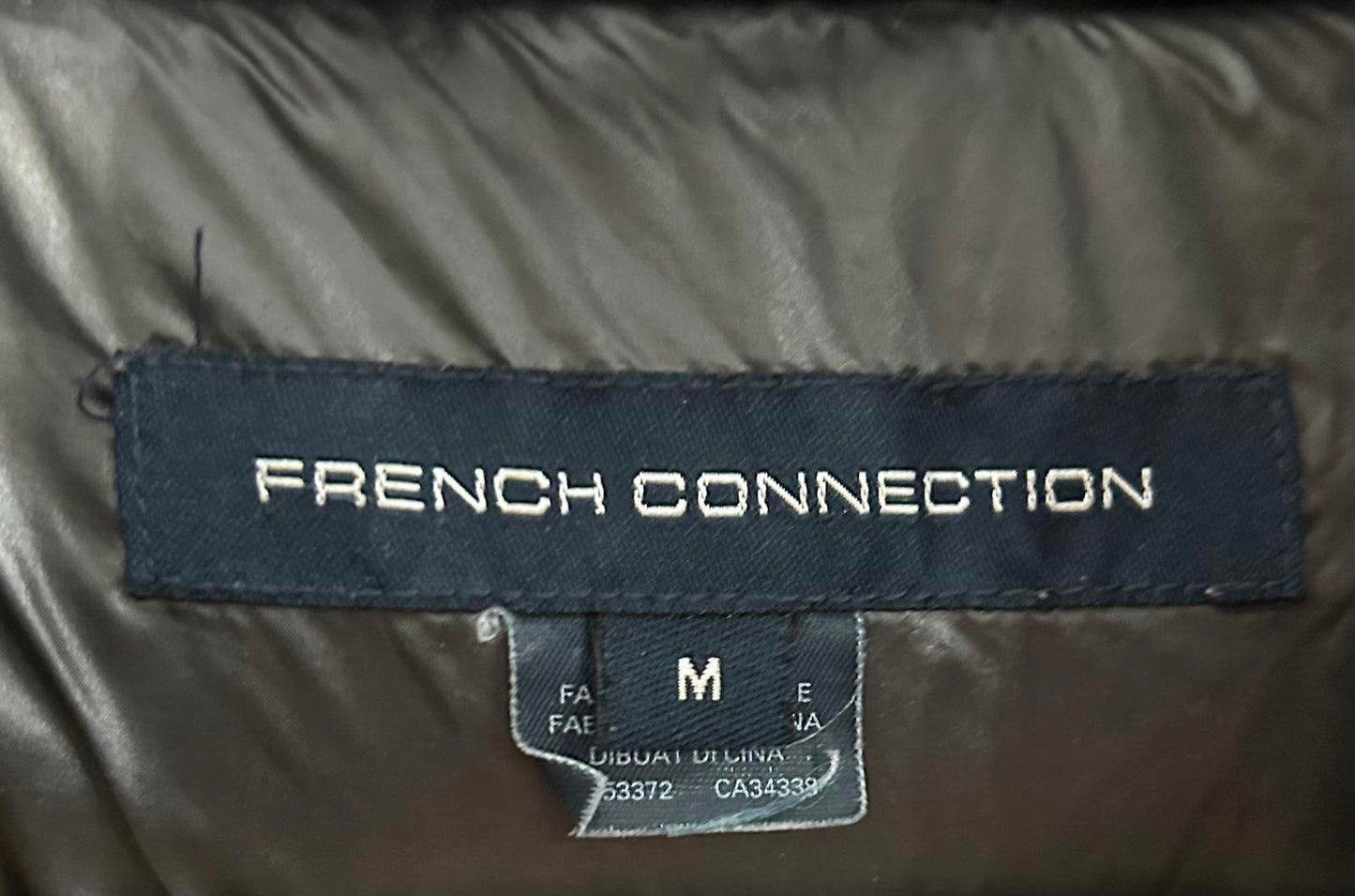 French Connection Womens Medium Puffer Warm Padded Longline Jacket Metallic