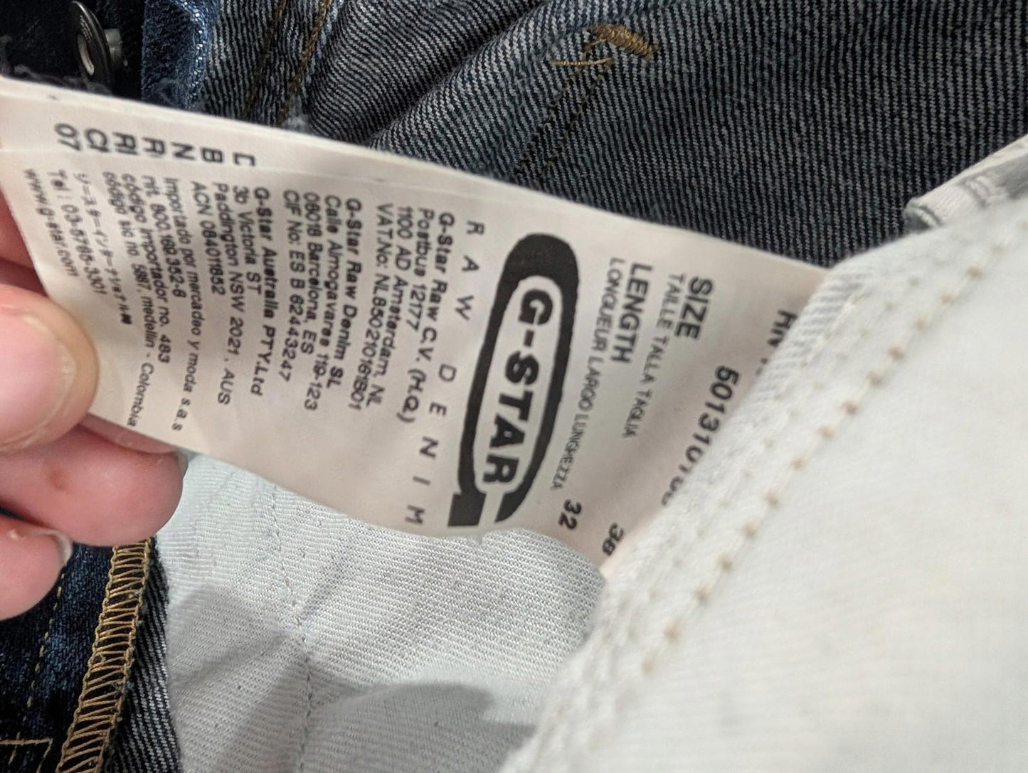 G-Star Raw Jeans W38 L32 Men Nattacc Straight Y2K Cargo Style Navy Blue Denim