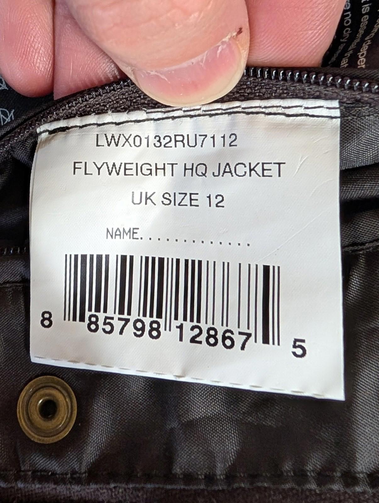 Barbour International Flyweight Jacket UK 12 Women Belted Wax Brown Cord Collar