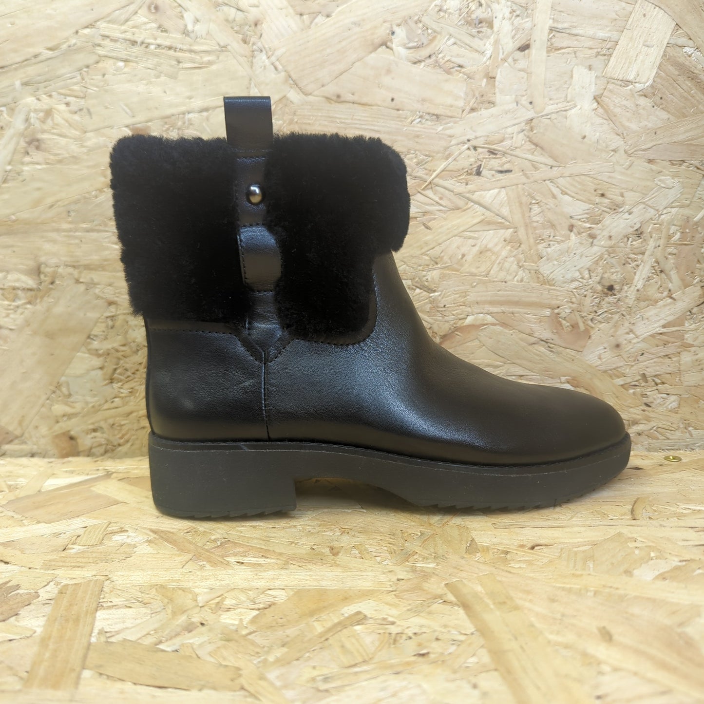 Fitflop Womens Mimie Leather Boots Faux Fur Ankle High UK Size 4 Eu 37 New