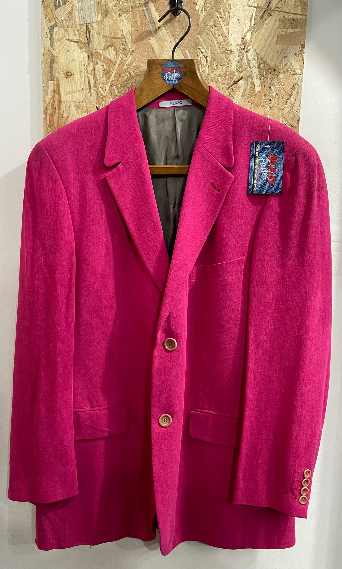 Kenzo Homme Pink Linen Mens Blazer Jacket Vintage 90s Size UK 42 Large Europe 52