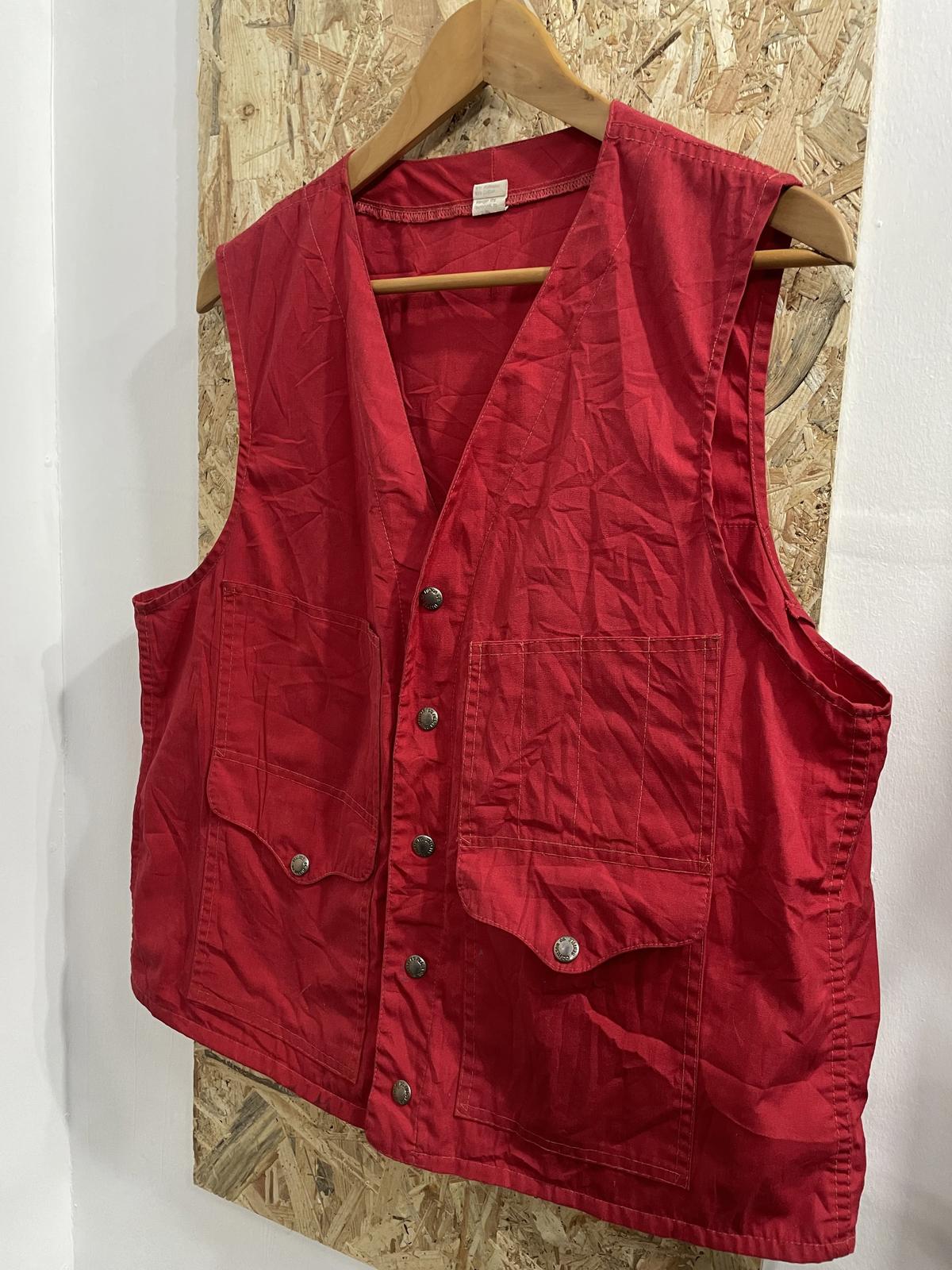 Filson Red Cotton Dry Tin Vest Made USA Lot 10 Cloth Gilet Body Warmer 42 Large
