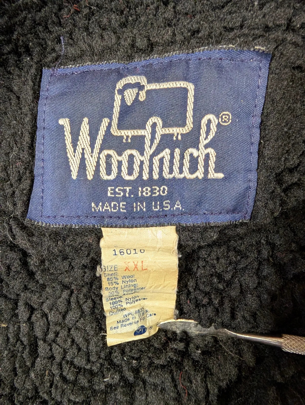 Woolrich Buffalo Jacket Mens XXL Red Black Plaid Check Sherpa Lined USA Made 70s