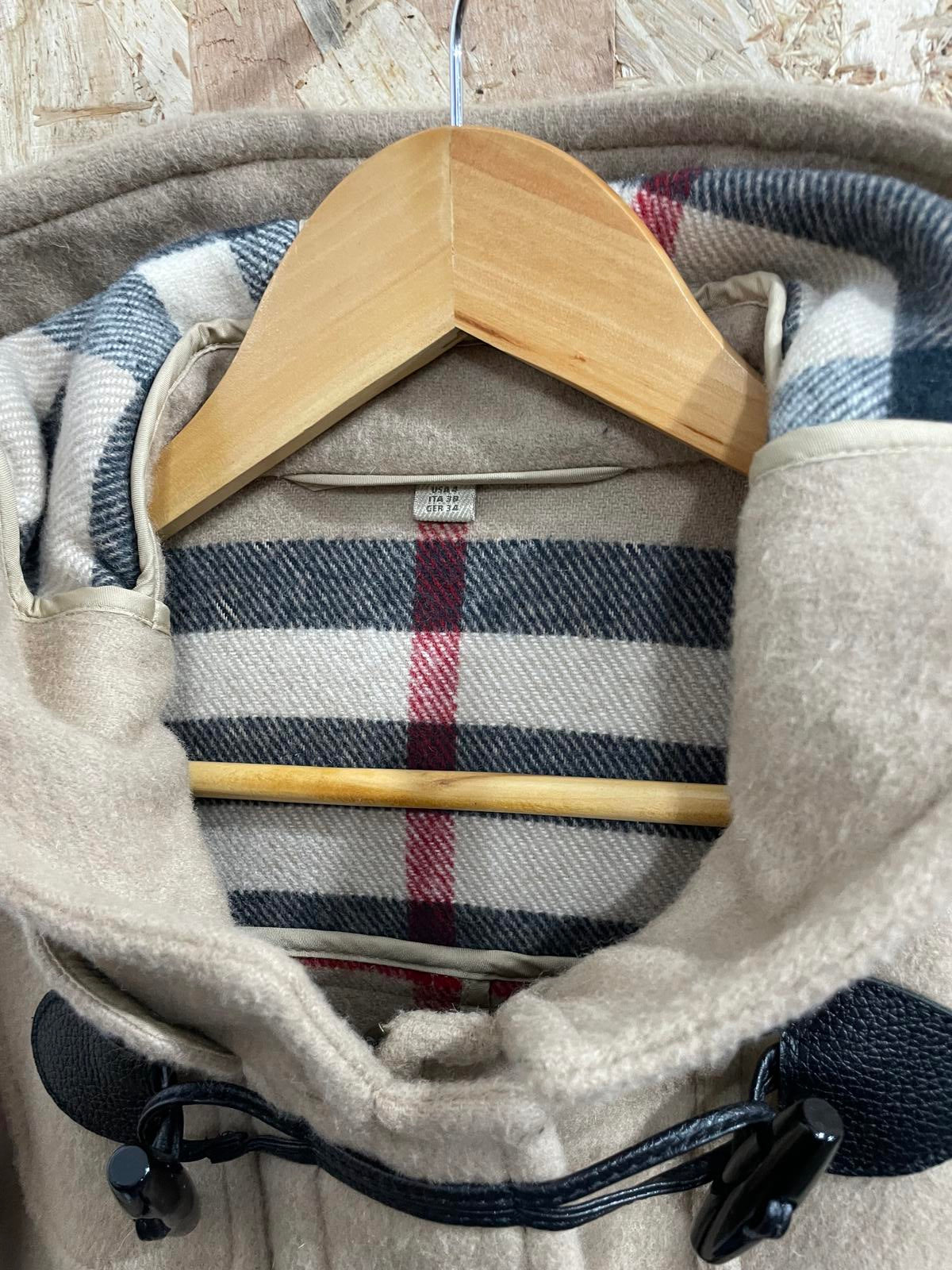 Burberry Brit Wool Coat Nova Check Camel Womens Size UK 10 Made In Italy