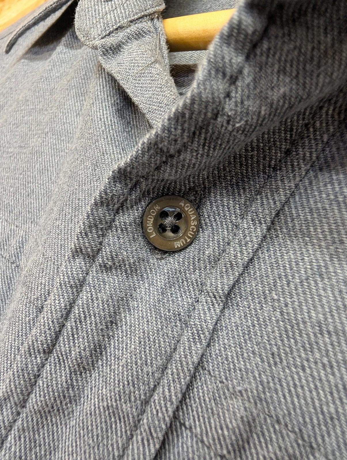 Aquascutum Pocket Shirt Mens Medium Button-Up Grey Cotton Long Sleeve Chore Tab