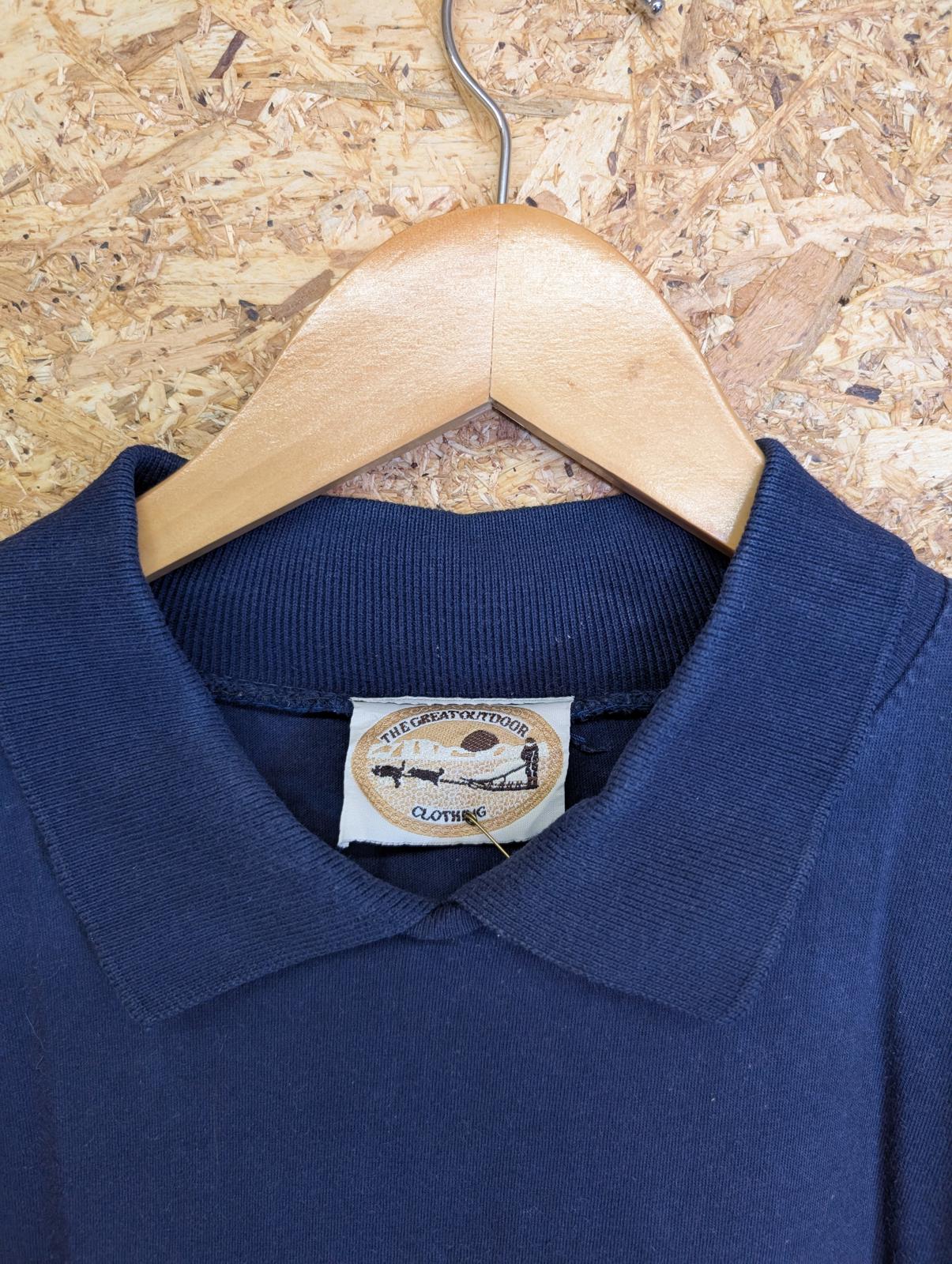 Deacon Medium Blue Polo T-Shirt Band Tour Staff Navy Blue Vintage 90s
