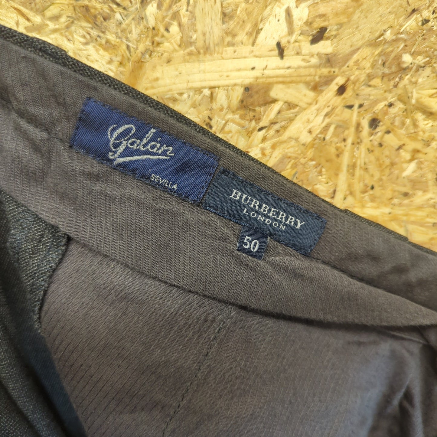 Burberry Galan Sevilla Trousers Grey Straight Leg Loose Fit Formal Pleat W38 L34
