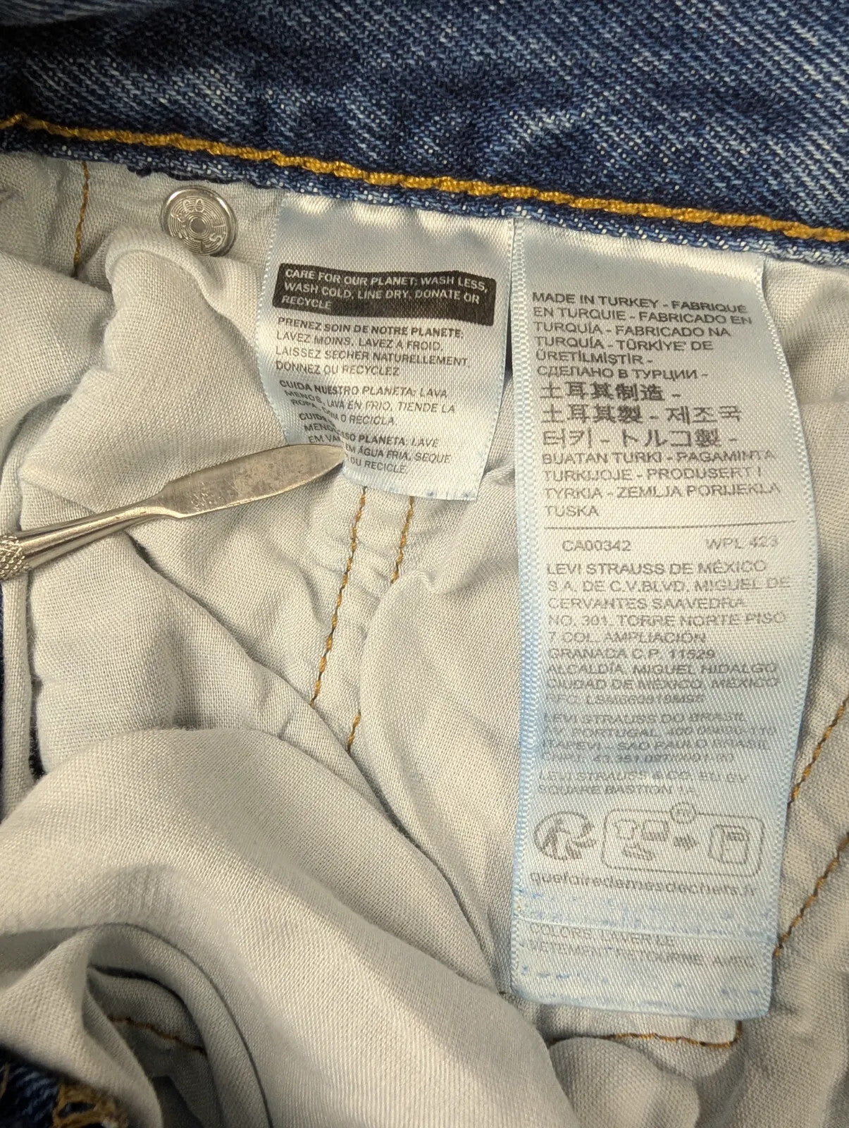 Levis 501 Original Cropped Jeans Women W26 L26 Blue Denim Regular Straight