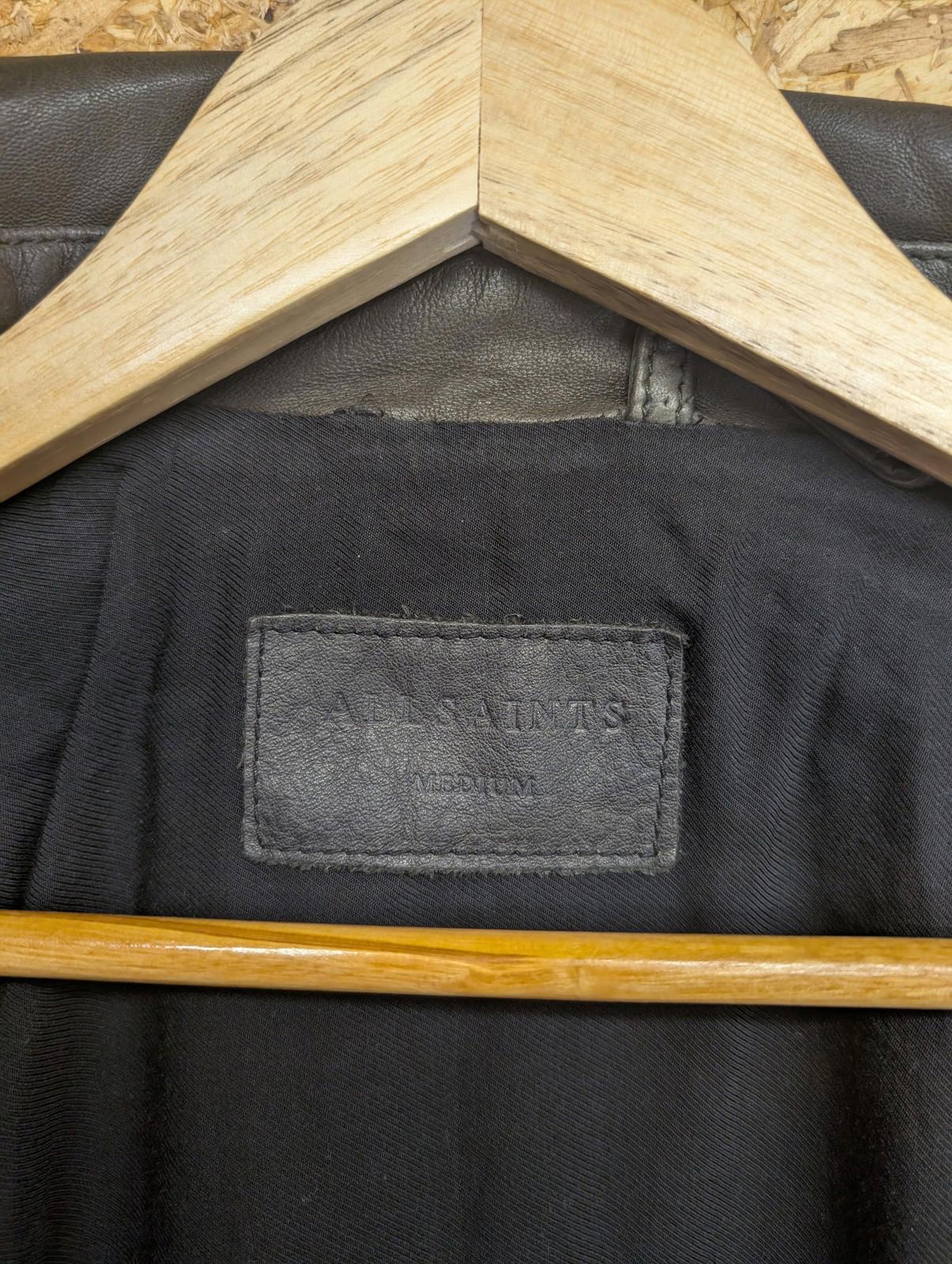 AllSaints Leather Biker Jacket Medium Men Brown Biker Cafe Racer Rockabilly Zips