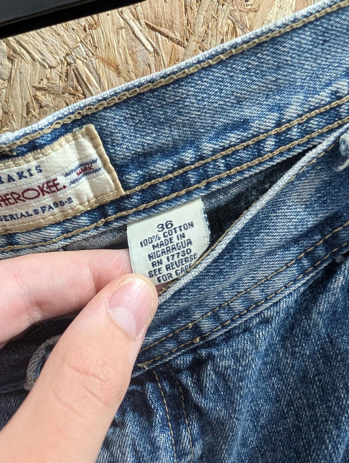 Cherokee Denim Shorts Men's Size W36 Cargo Pockets Button Fly Blue Baggy Jorts