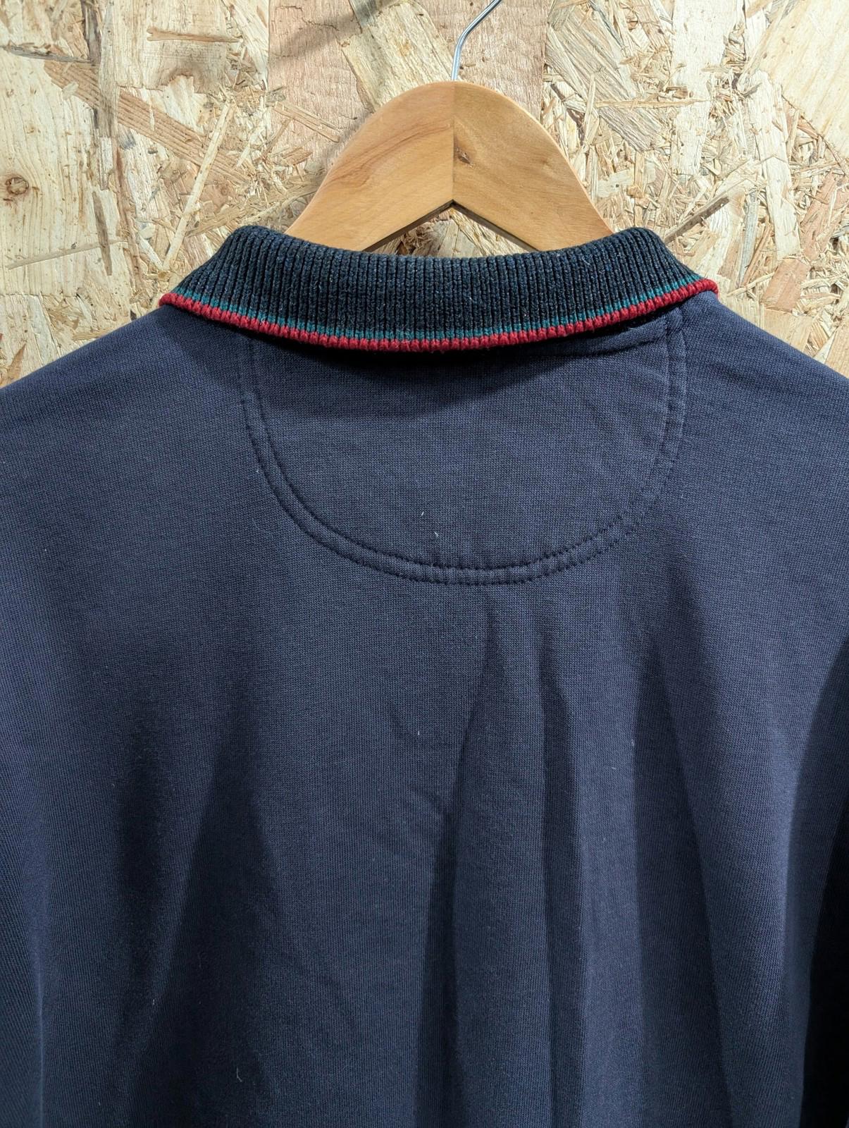 Marks & Spencer St Michael Polo Mens Large Vintage 80s Patterned Knit Navy M&S