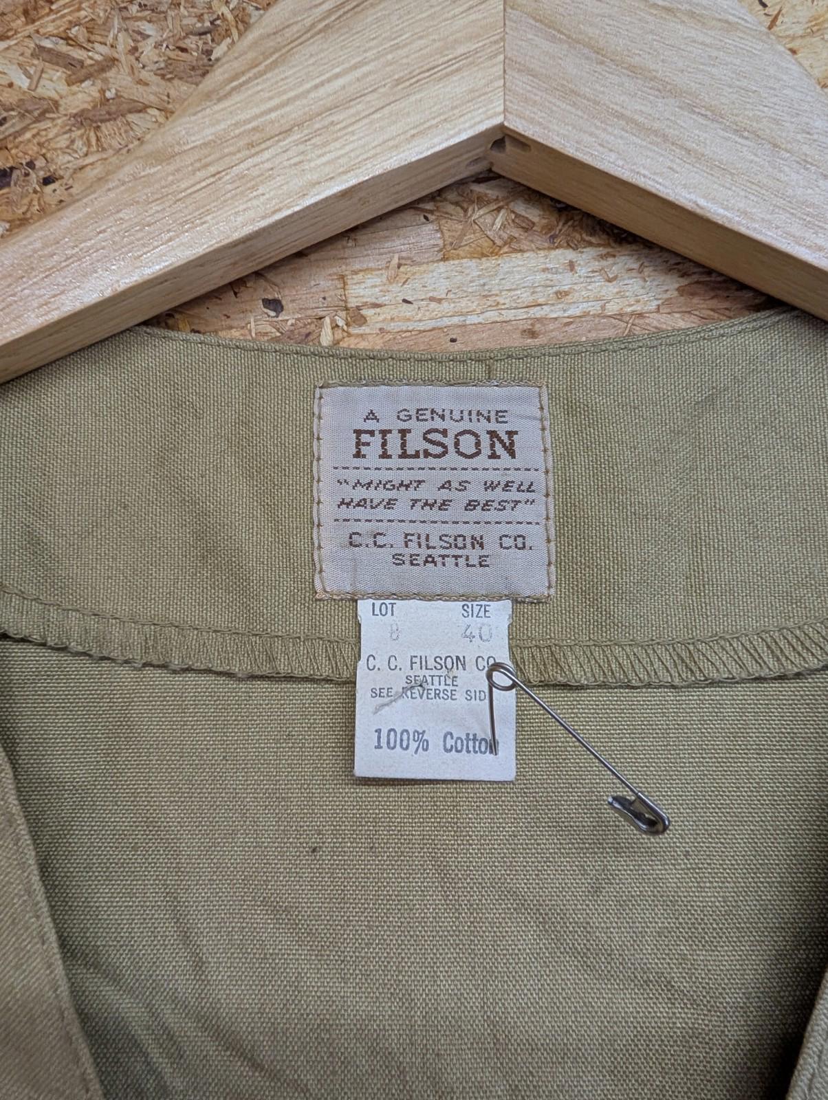 Filson Dry Cloth Vest 40 Medium Gilet Beige Made USA Canvas Sleeveless Tin Cloth