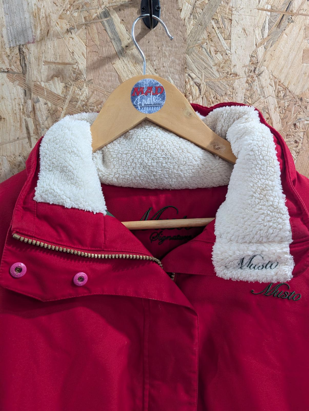 Musto Padded Jacket Womens Size 12 Signature Duck Down Feather Puffa Red Fleece