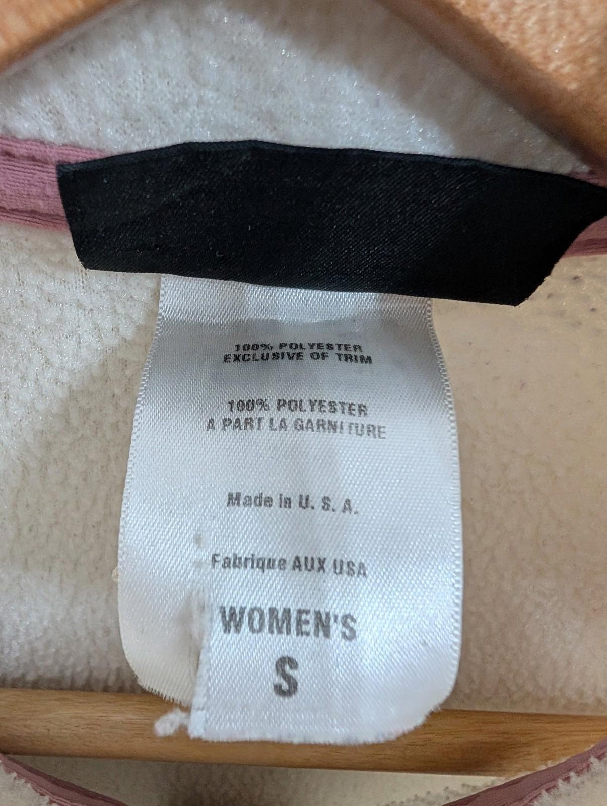 Patagonia Fleece Jacket Small Women Warm Hiking Walking White Made USA Full Zip