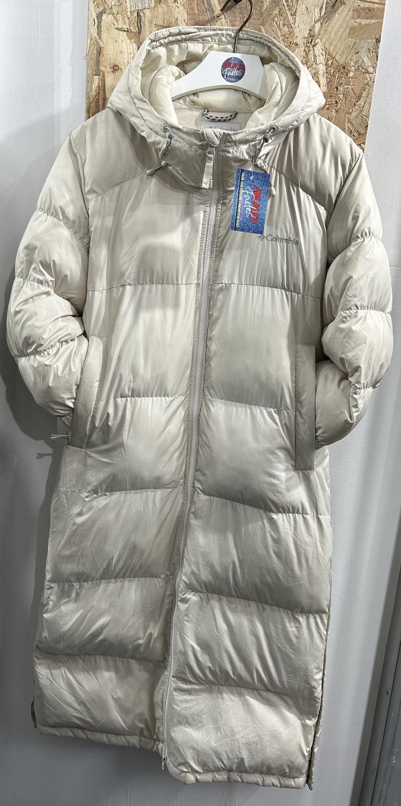 Columbia Omni Womens Large White Cream Puffa Jacket Full Length Padded Coat