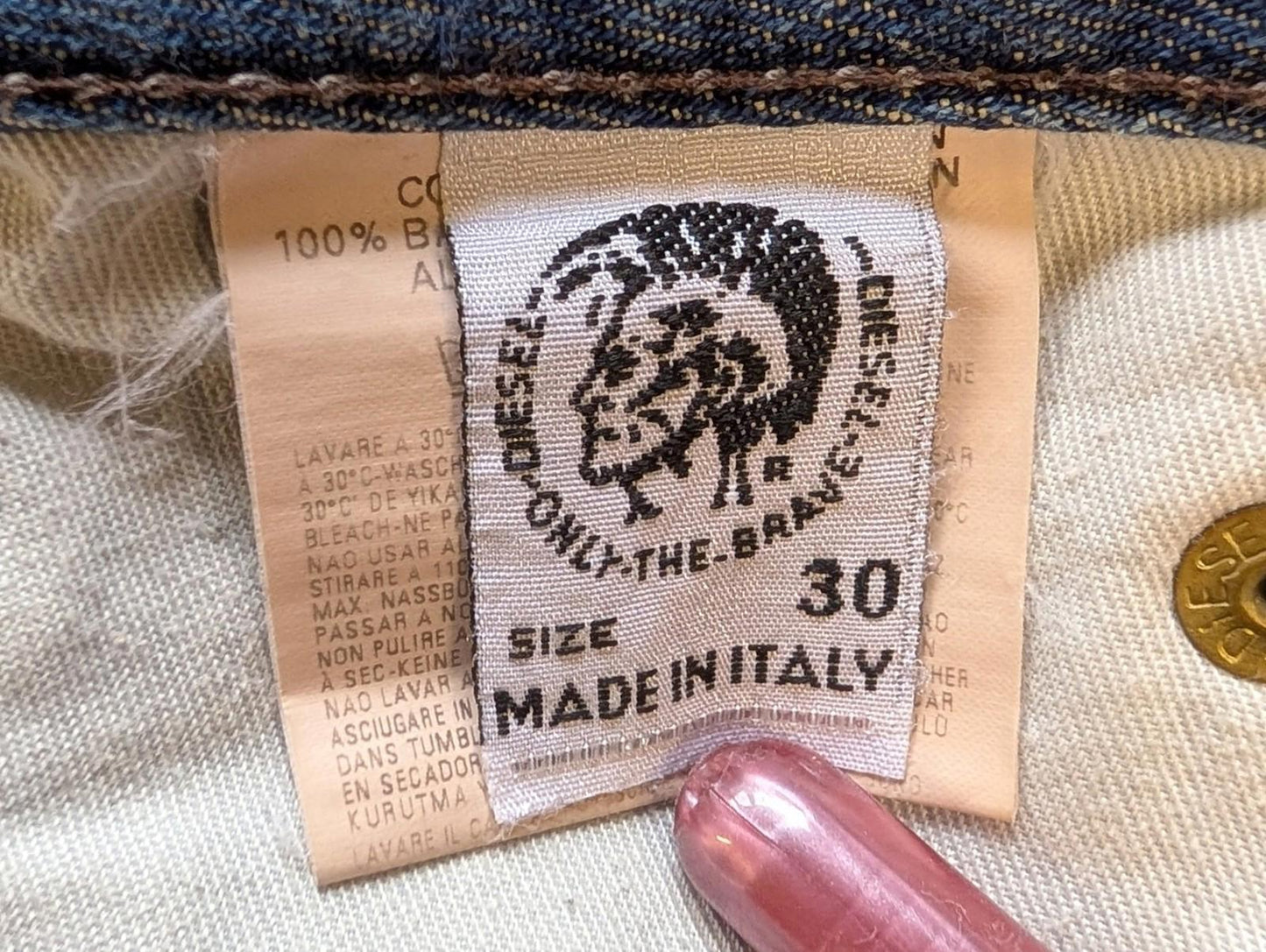 Diesel Rabox Jeans Mens W30 L30 Straight Leg Mid Blue Button Fly Vintage Y2K