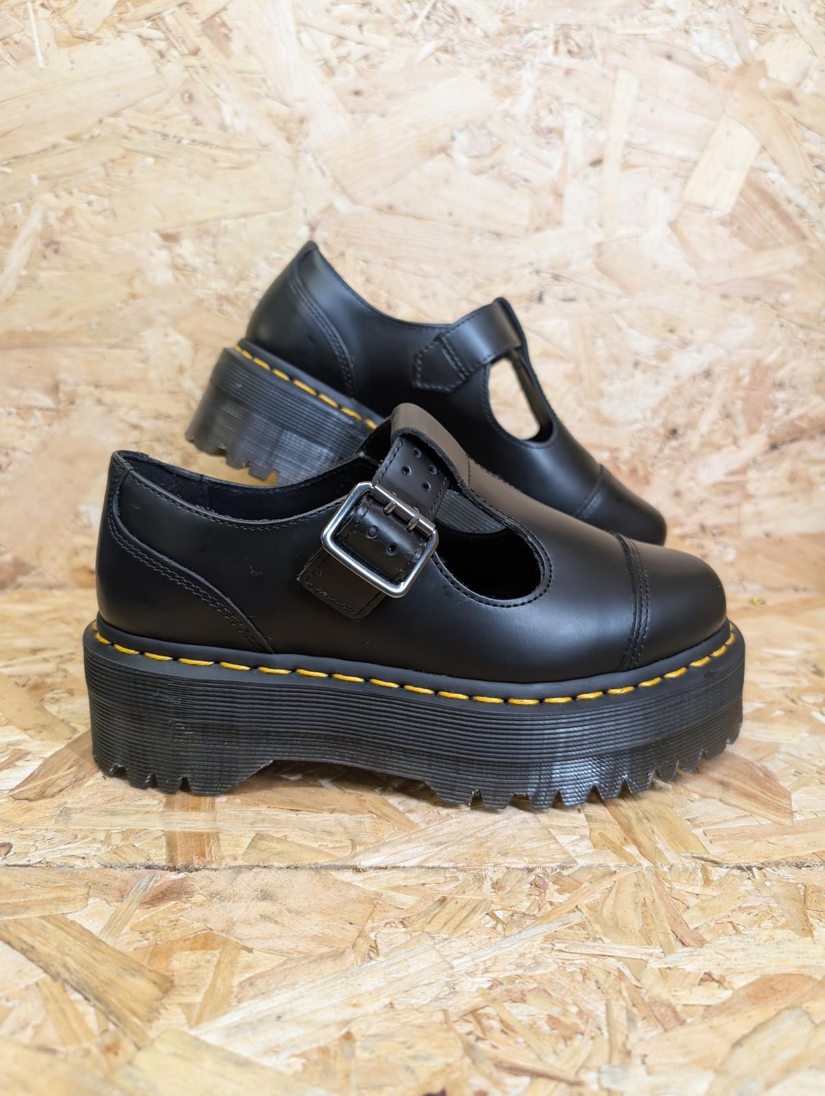 Dr. Martens Bethan Womens UK 3 EU 36 Black Mary Jane Platform Flats Y2K Style