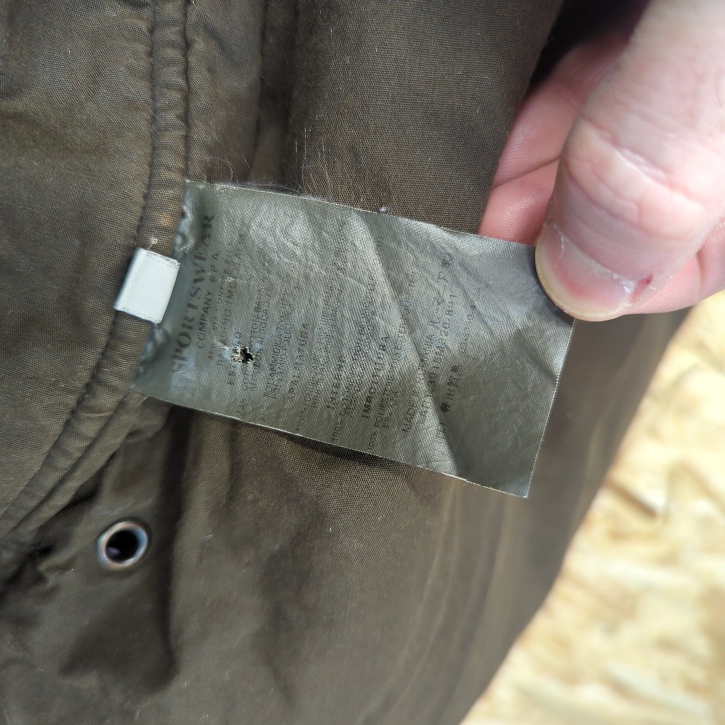 Stone Island Brown 2002 Vintage Y2K Padded Jacket Over-Shirt Badge Mens Large