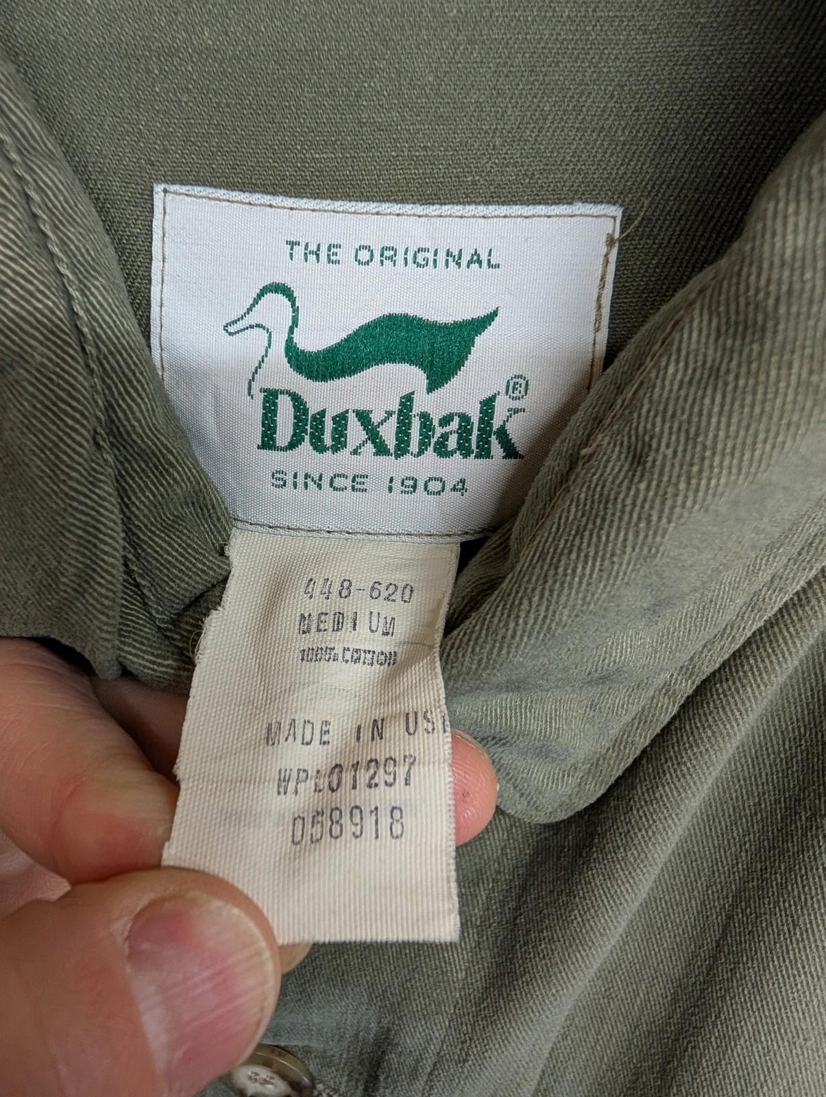 Duxbak Workwear Jacket Medium Men Cotton Vintage Green Tactical Military Utility