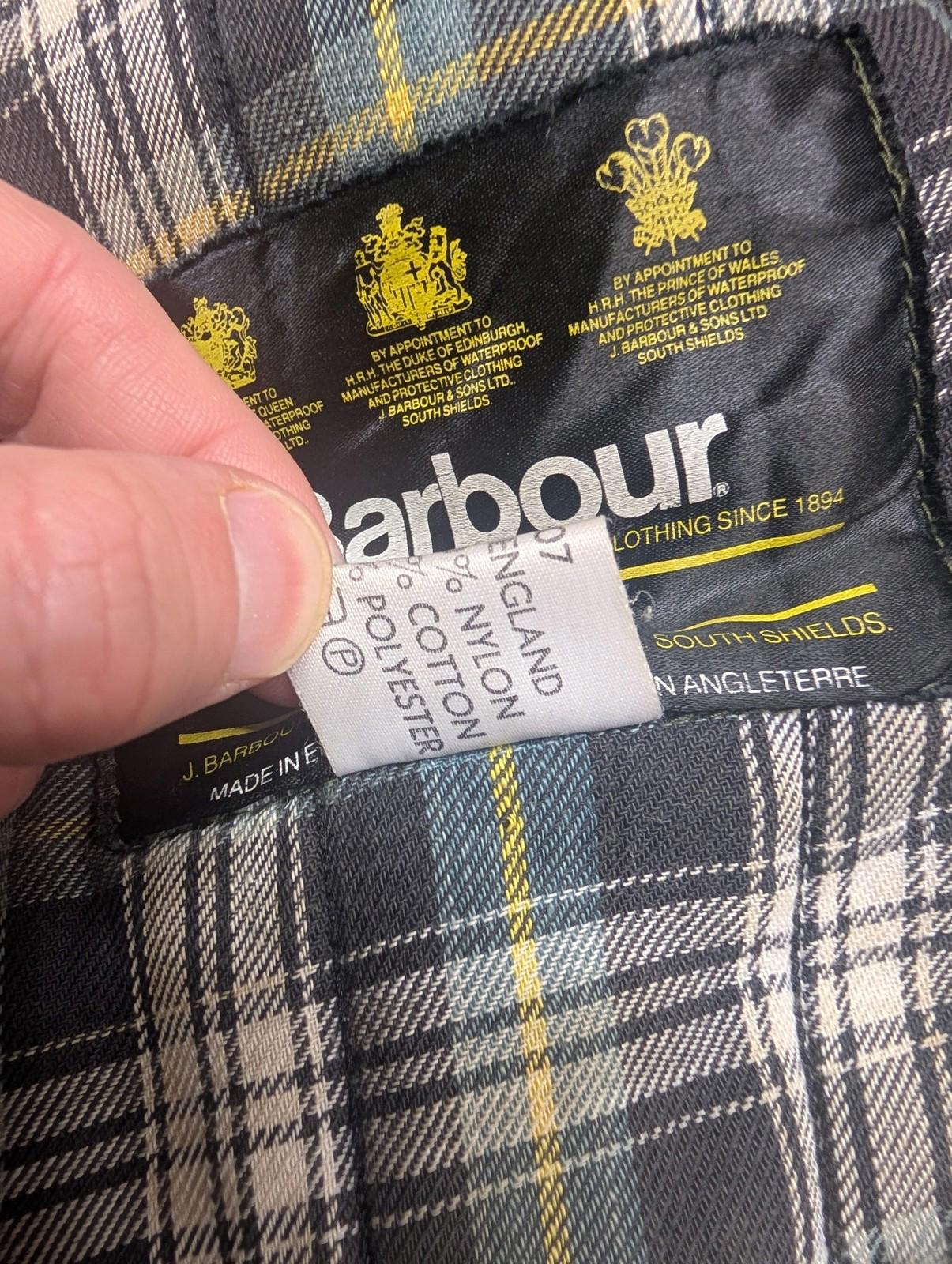 Barbour Jacket Mens Large Quilted Patchwork Olive Green Outdoor Vintage 80s
