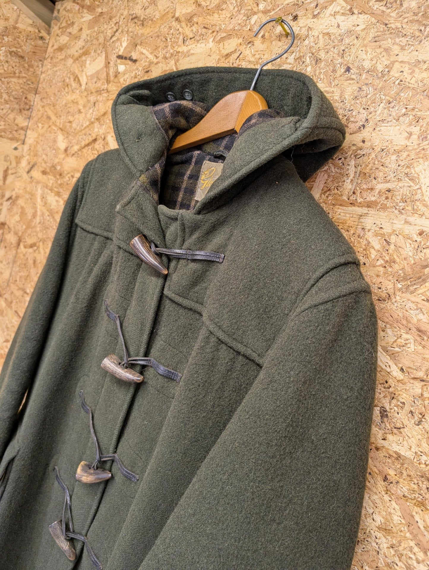 Vintage 50s Gloverall Duffle Coat Wool Heavy Bottle Green Made England 16 Medium