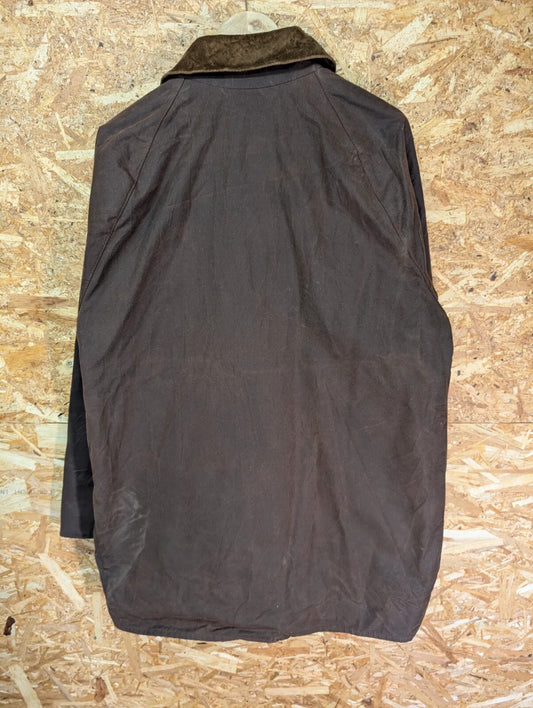 Barbour A885 Vintage Wax Beaufort Jacket Mens Medium Brown Velvet Collar 2000