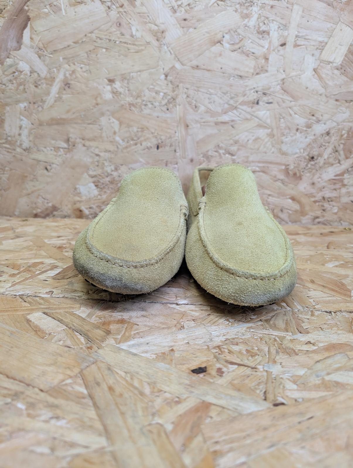 Tods Yellow Suede Gommino Mens 9 UK 43 EU Driving Shoes Slip On Leather Boxed