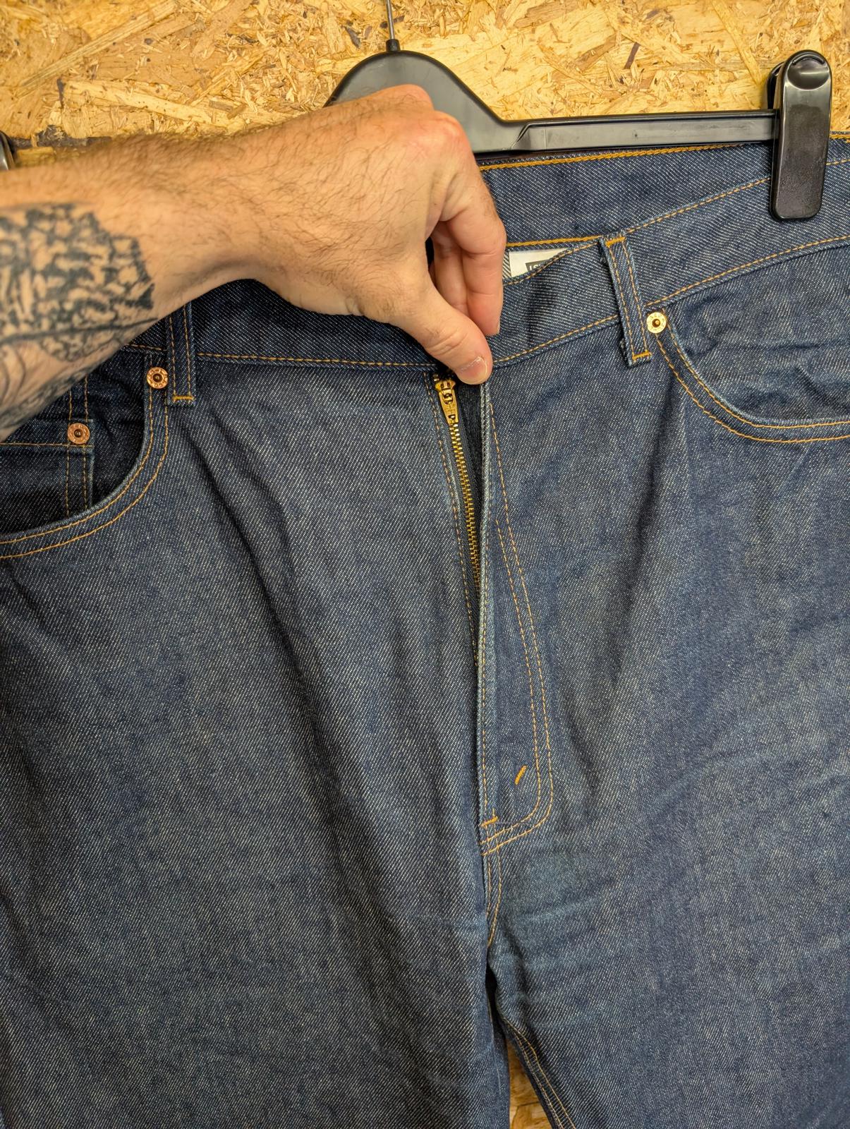 Levis 505 Jeans W40 L30 Made in USA Vintage 90s Rigid Blue Denim Straight Leg