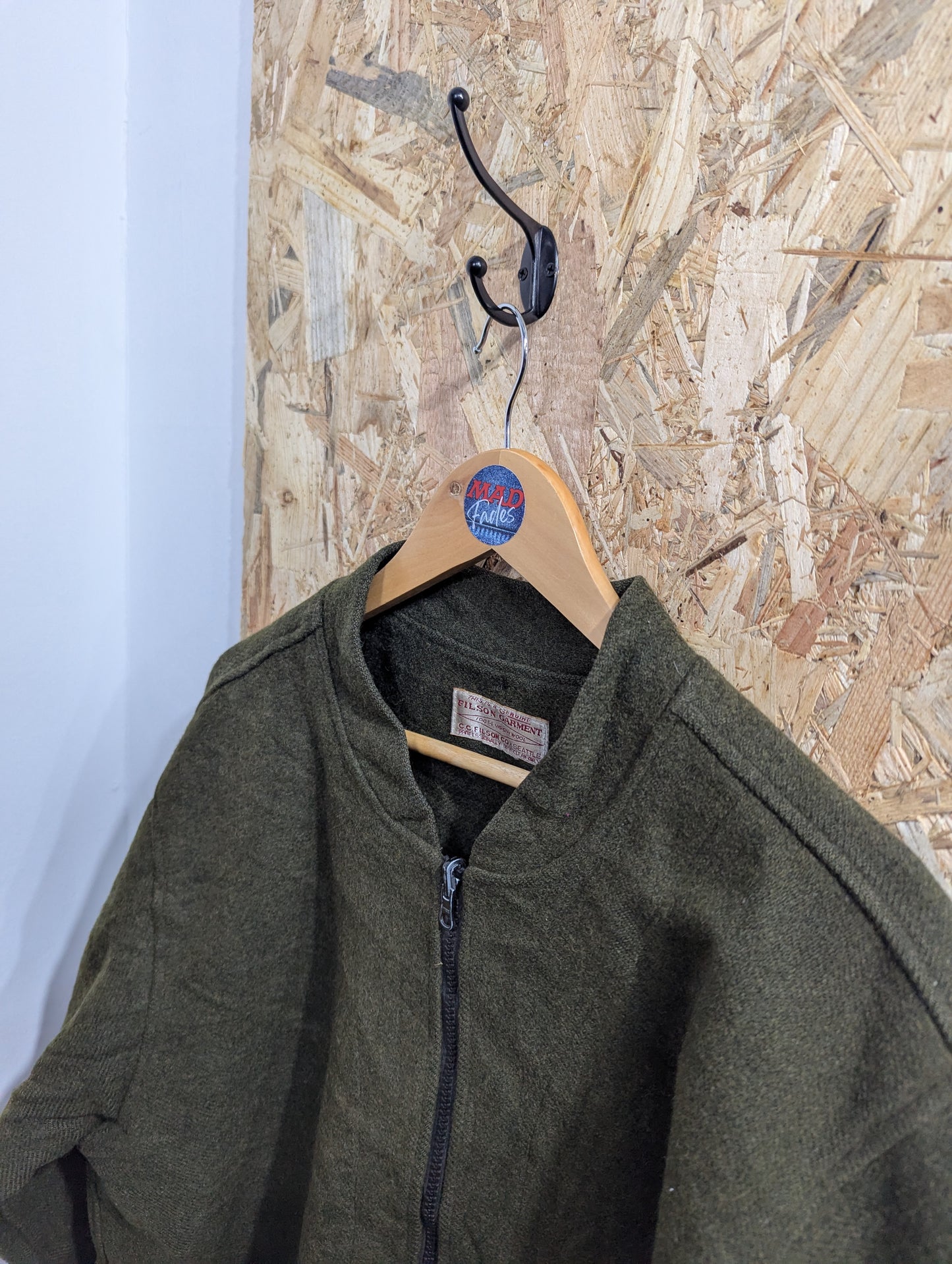 Filson 122 Mackinaw Wool Jacket Liner Forest Green Zip Outdoor Body Warmer XL