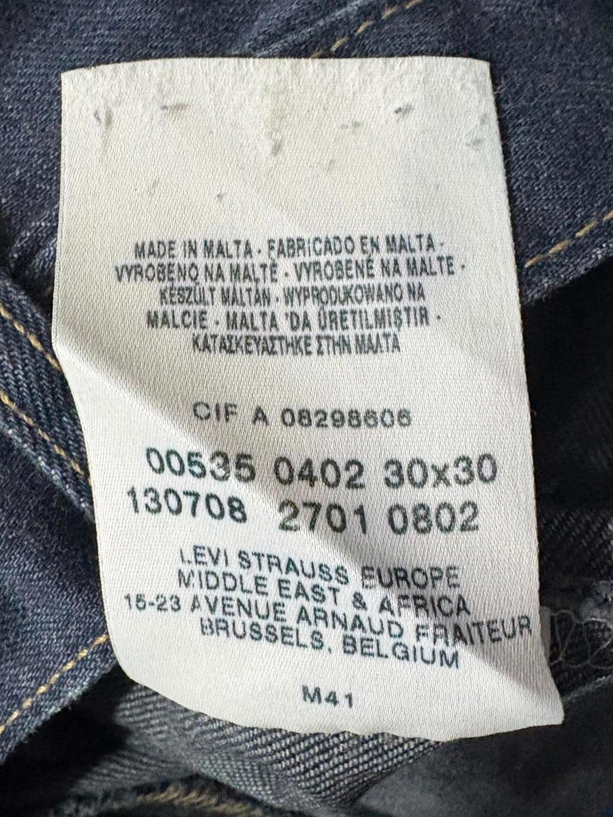 Levis 535 Bootcut Jeans W30 L30 Vintage Y2K Dark Blue Denim Zip Fly Red Tab