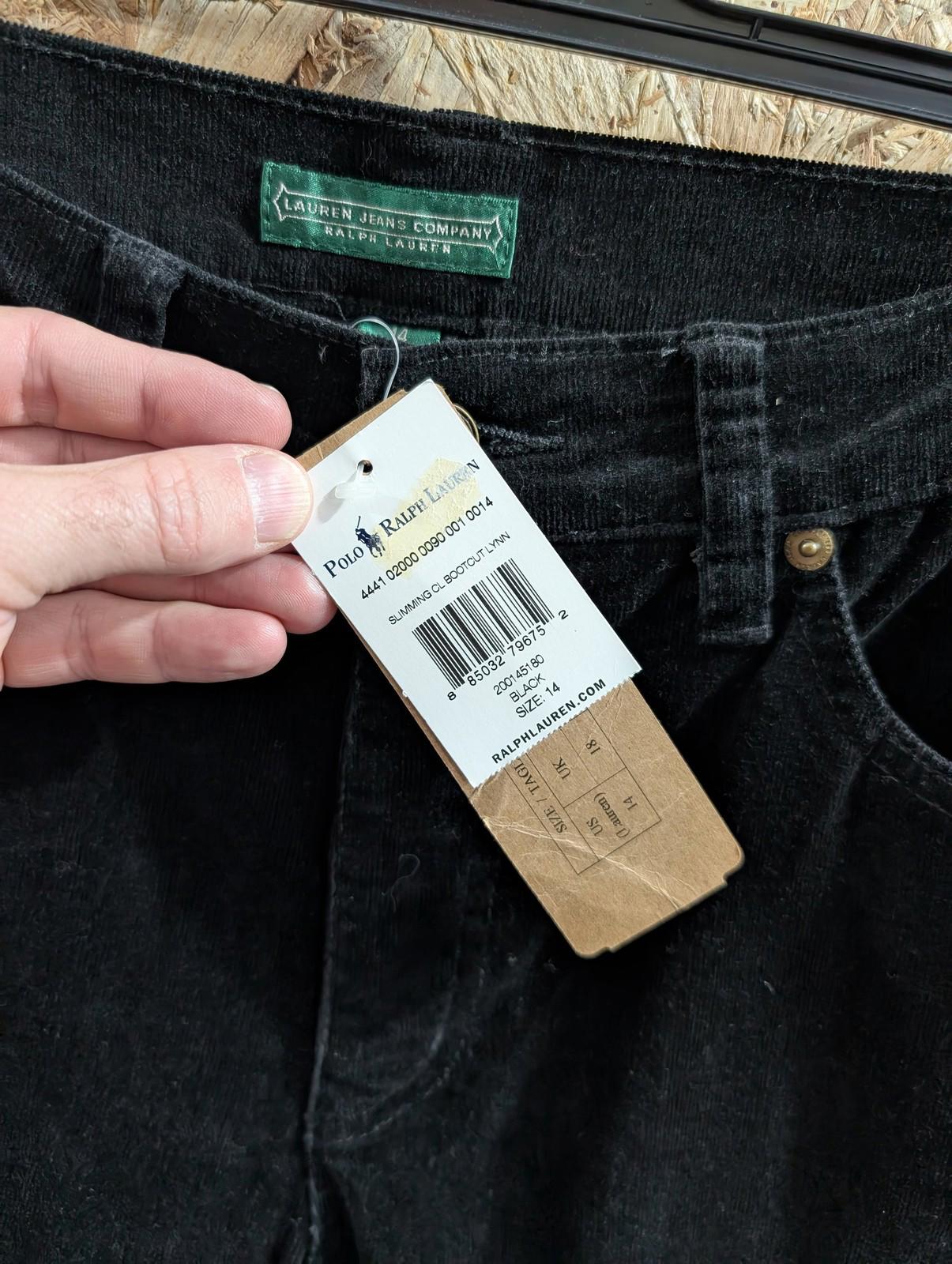 Ralph Lauren Trousers UK14 W32 L32 Women Black Jeans Company Bootcut Corduroy