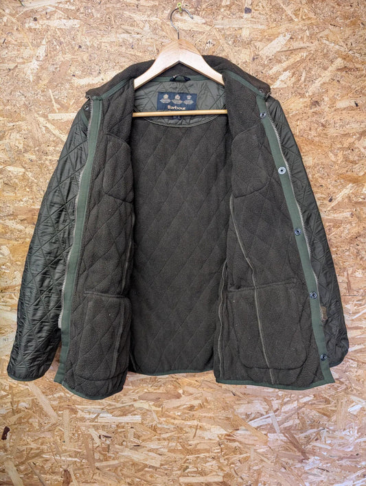 Barbour L1800 Utility Quilt Jacket Womens UK16 Olive Green Thermal Fleece Padded