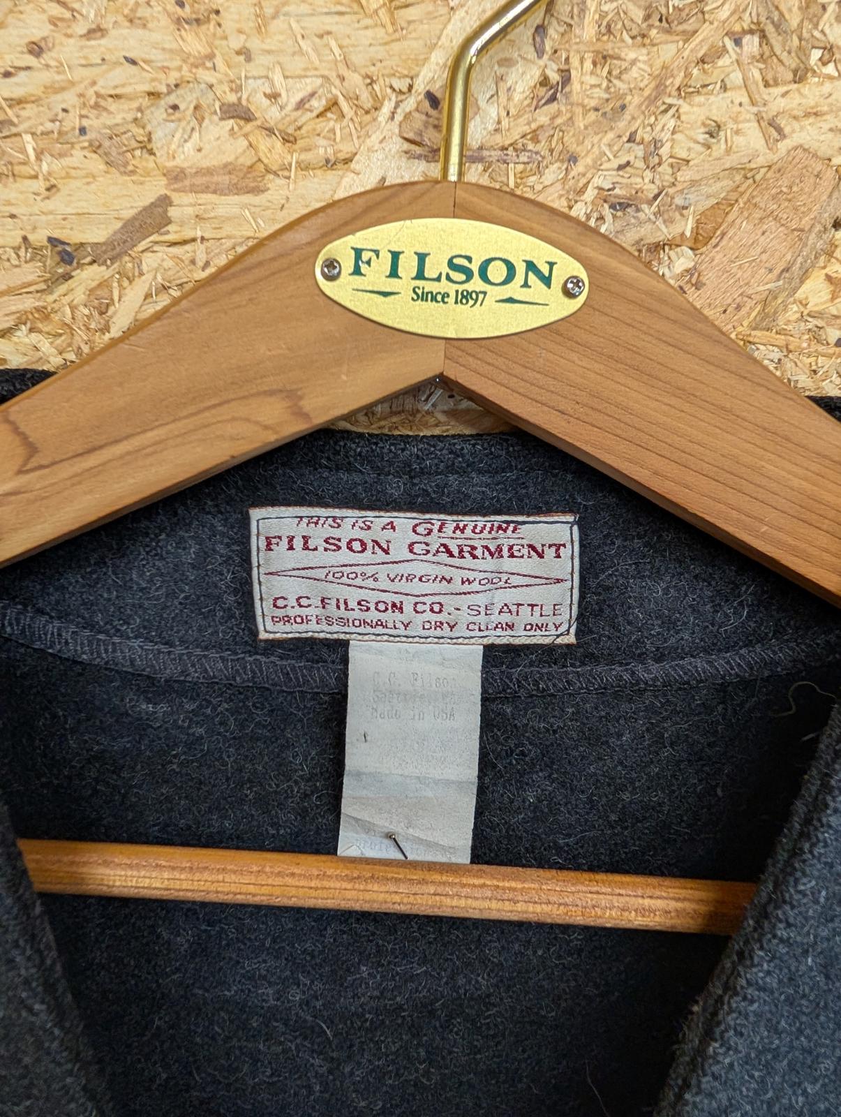 Filson Mackinaw Vest Mens Small Grey Wool Outdoor Waistcoat Gilet Body Warmer