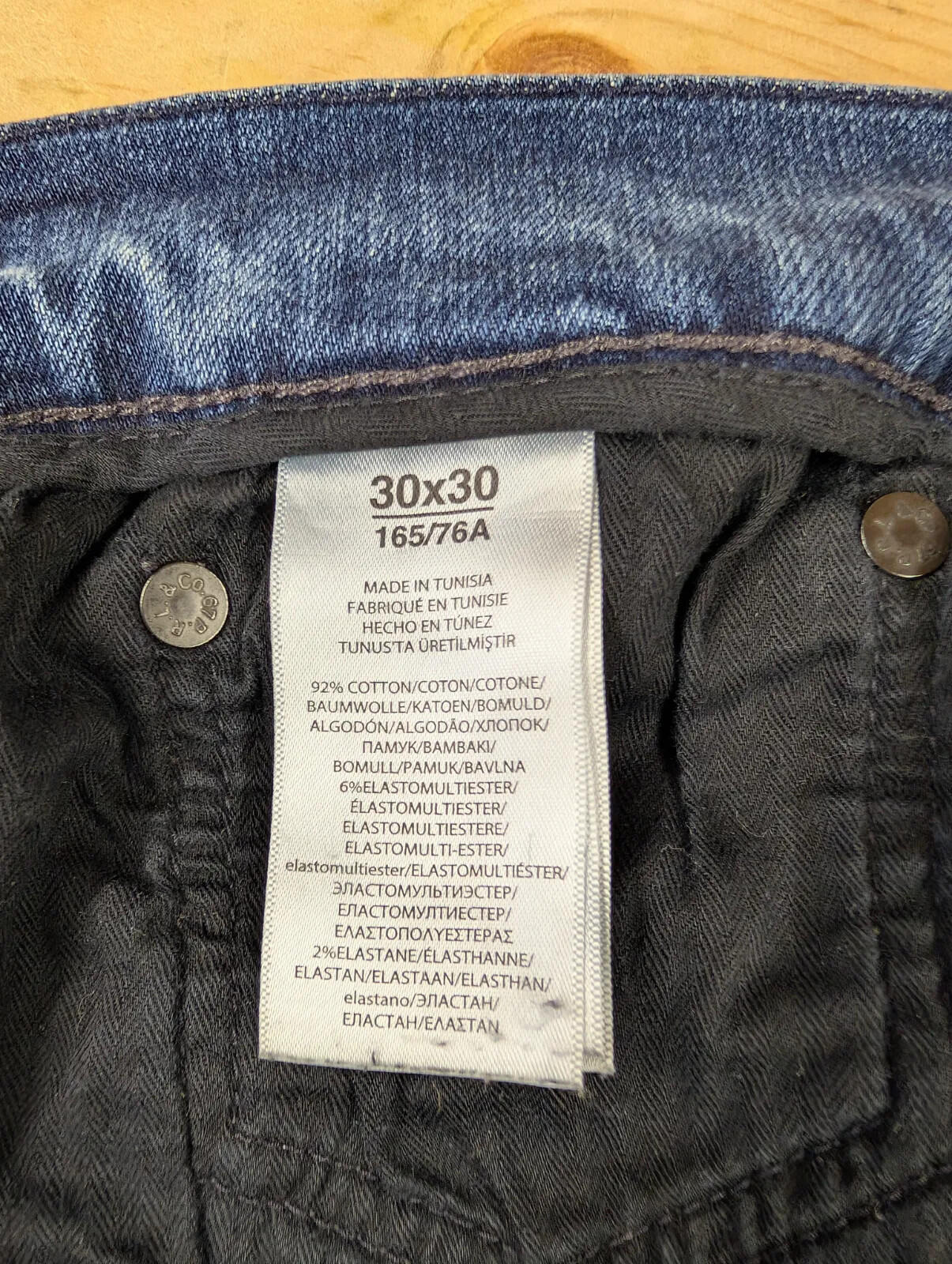 Polo Ralph Lauren Slim Jeans Mens W30 L30 Navy Blue Denim Stretch Zip Fly